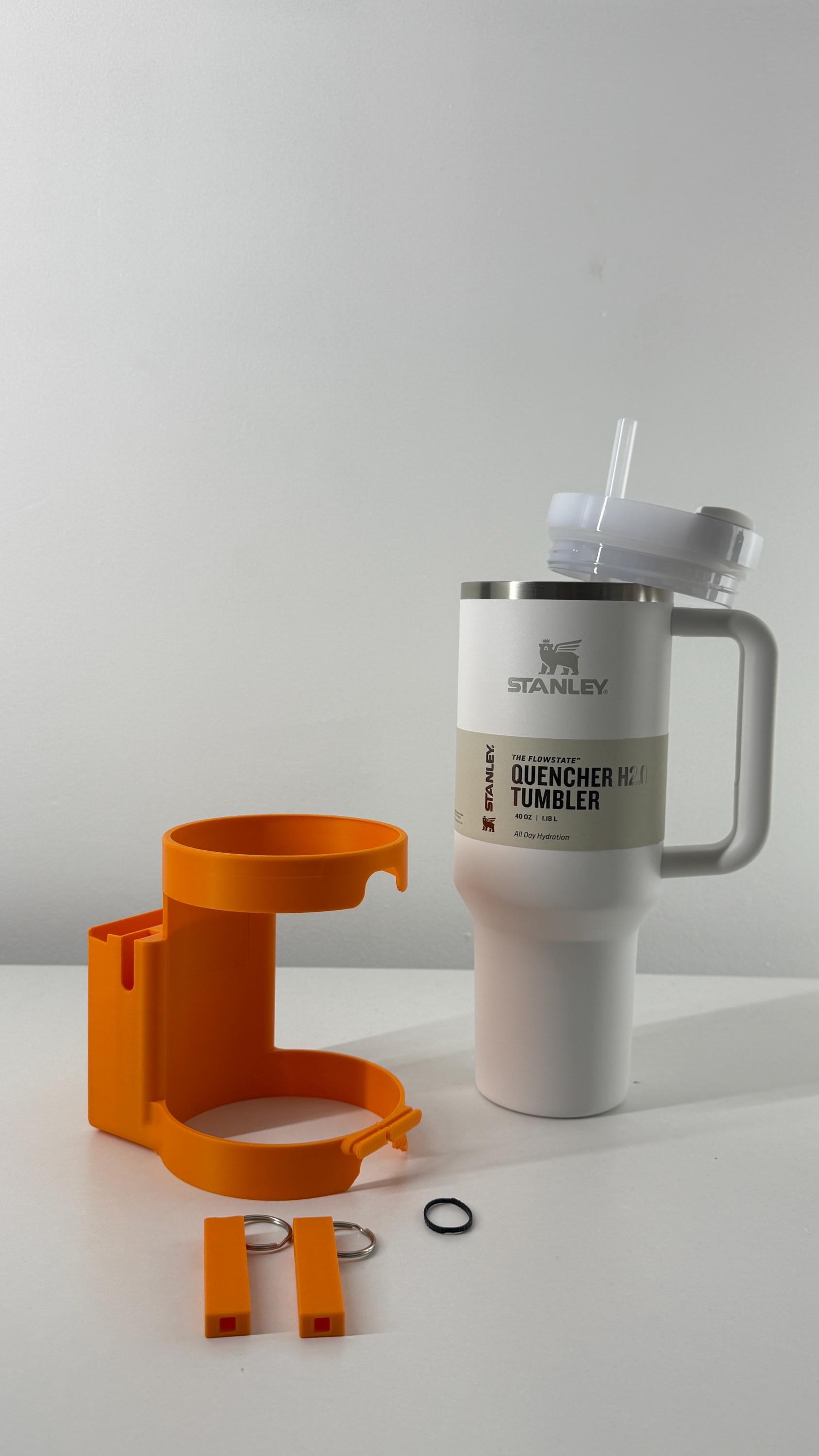For the Stanley Quencher H2.0 40oz Tumbler - Customizable Phone Dock/Carrying Pouch and Dual Key Ring Holder
