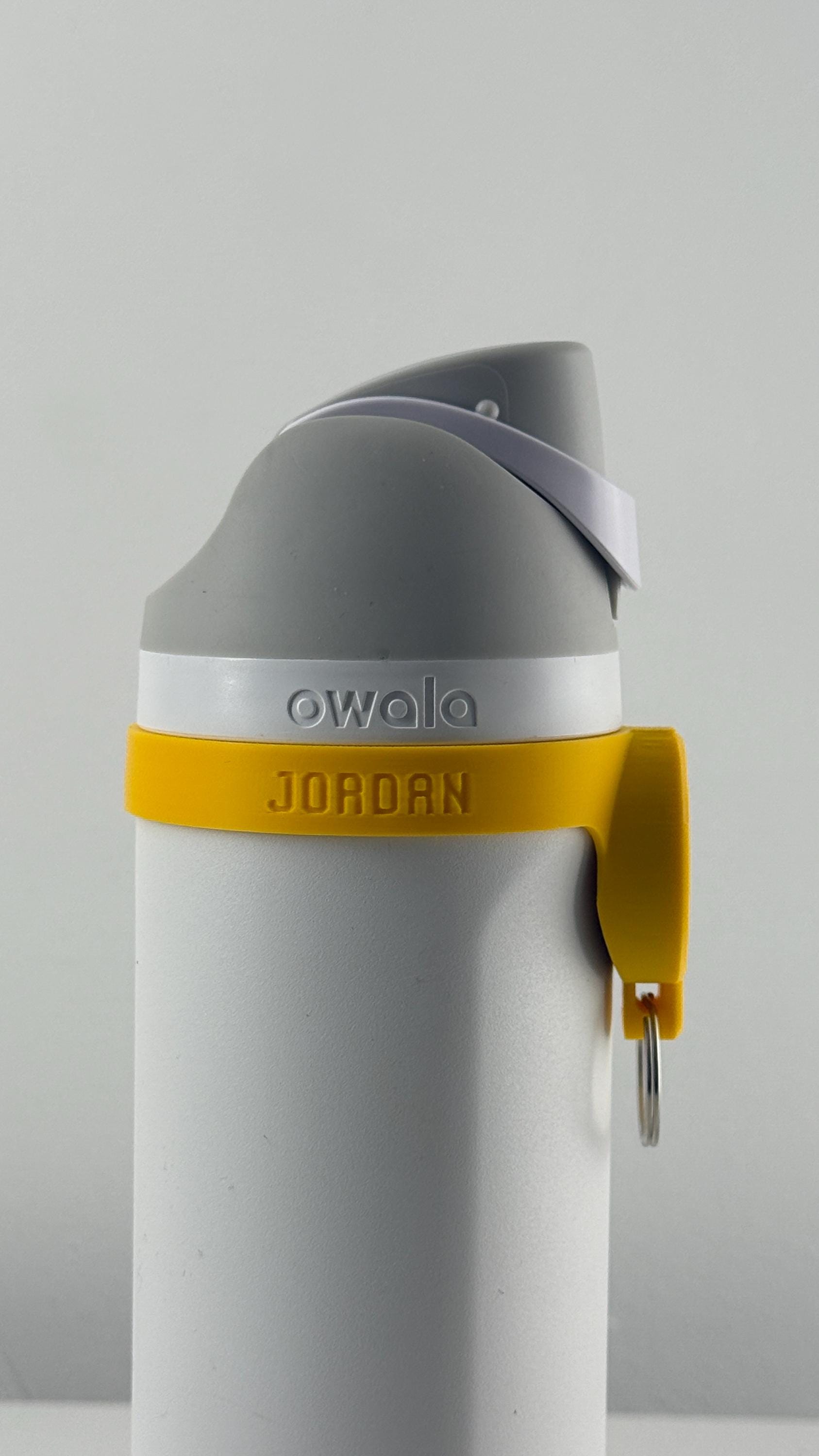 For the Owala FreeSip 24oz Water Bottle - Customizable Name Band with Chipolo POP tag Holder and Keyring