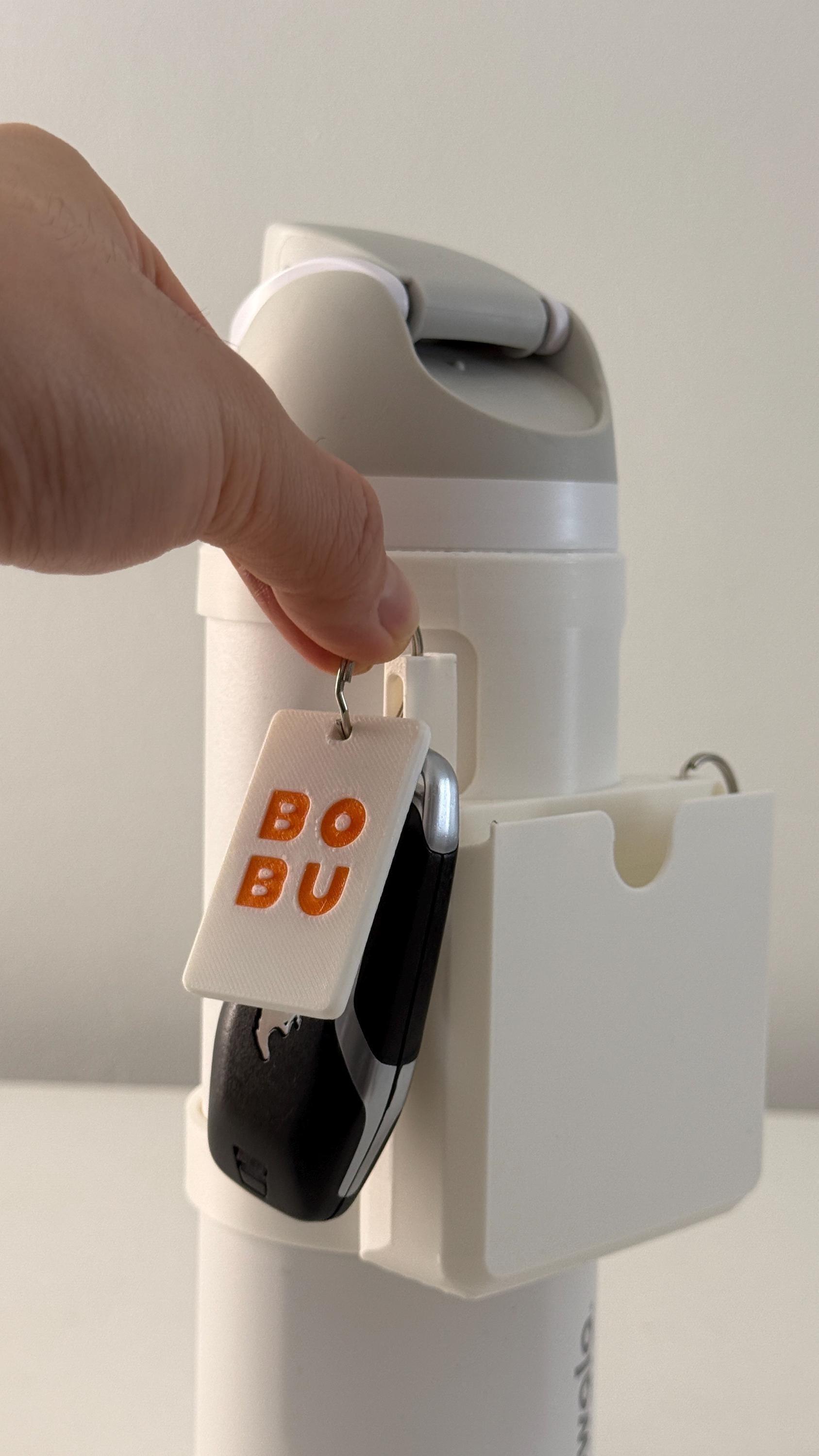 For the Owala FreeSip 24oz Water Bottle - Customizable Name Band with Phone Dock, Carrying Pouch and Dual Key Ring Holder