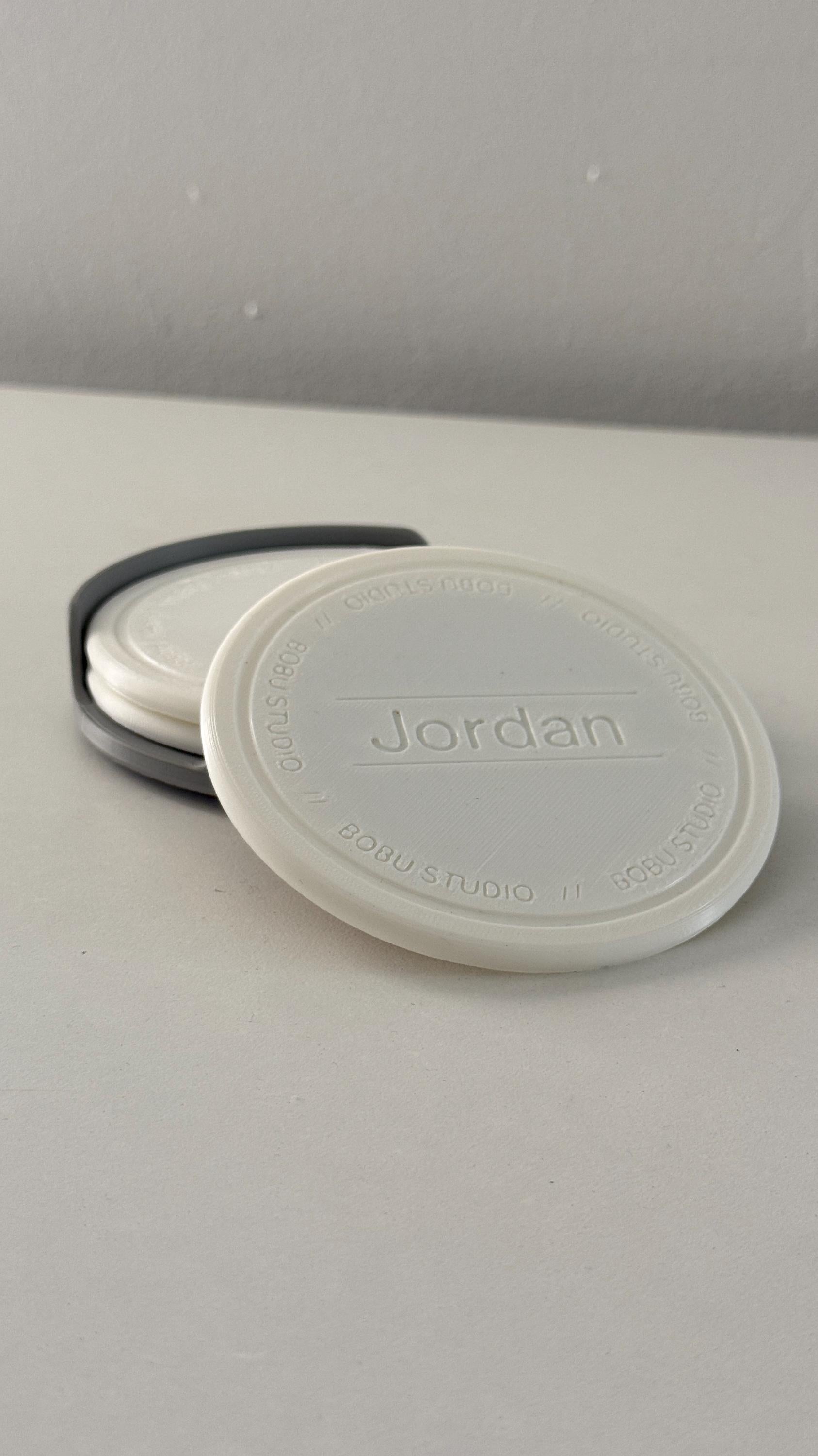 Customizable Drink Coaster Set with Holder – Custom 3D Printed Coasters with Rubber Feet