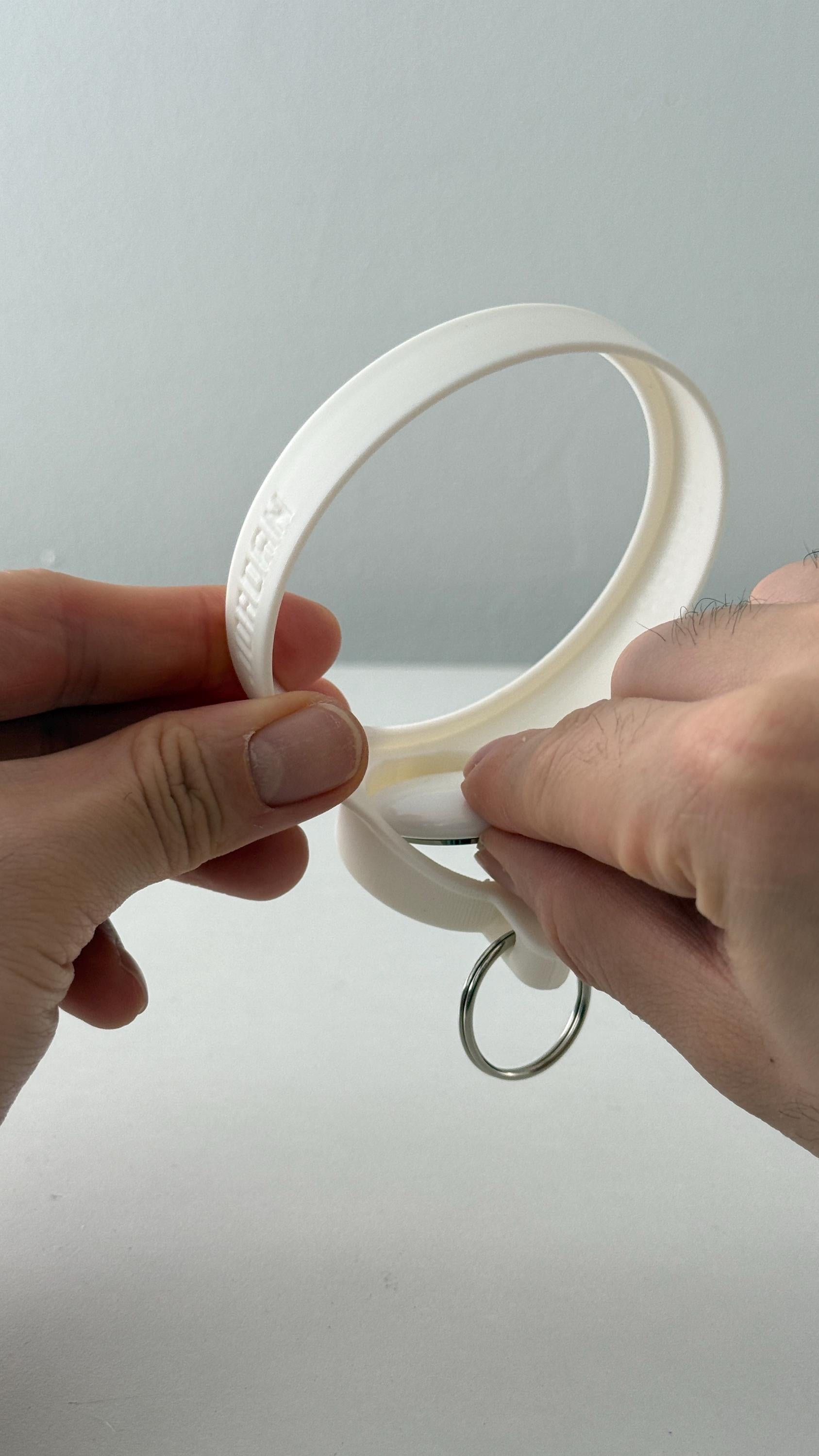 For the Owala FreeSip 24oz Water Bottle - Customizable Name Band with AirTag Holder and Keyring