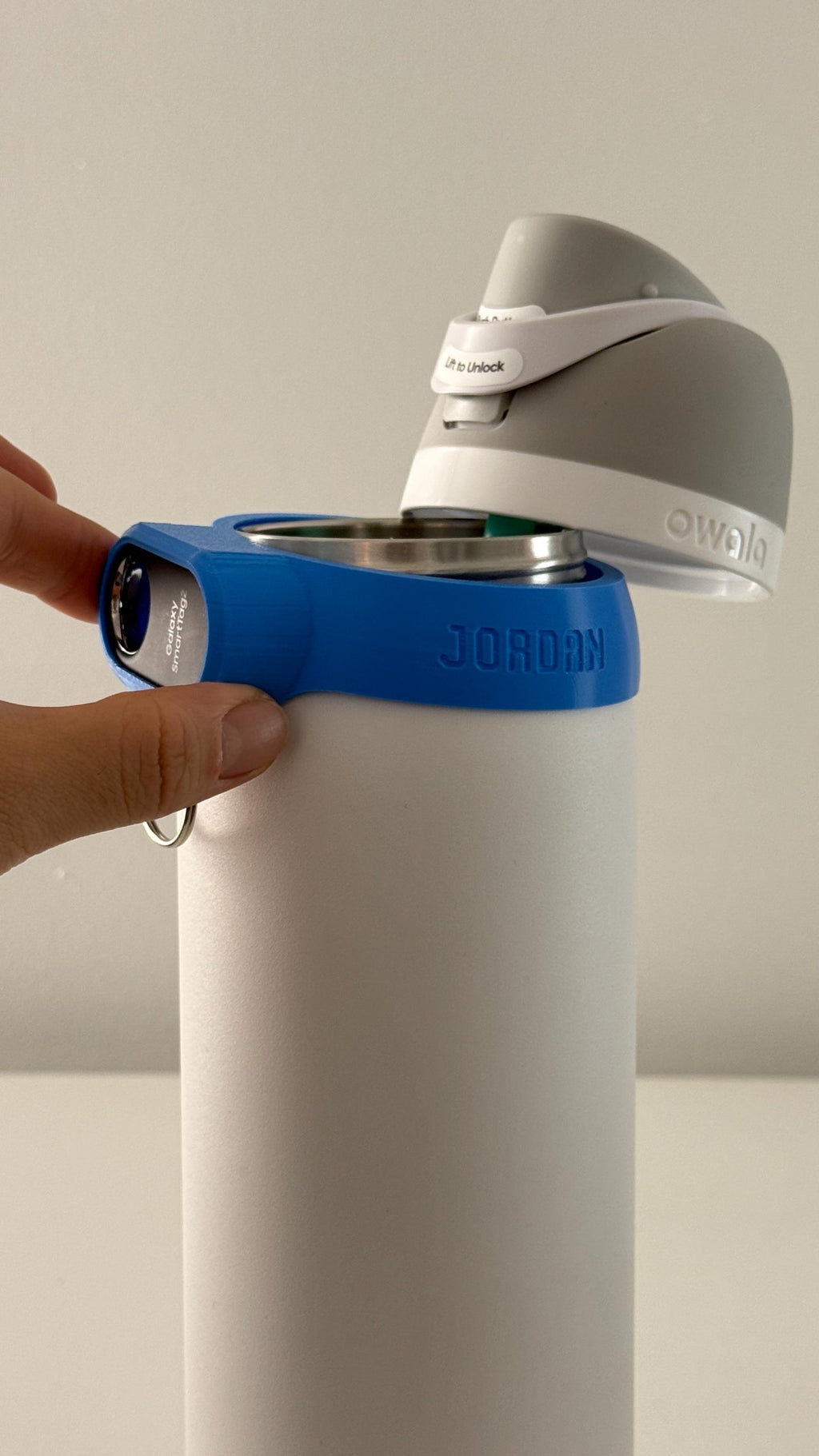 For the Owala FreeSip 32oz Water Bottle - Customizable Name Band with Samsung Tag2 Tracker Holder and Keyring