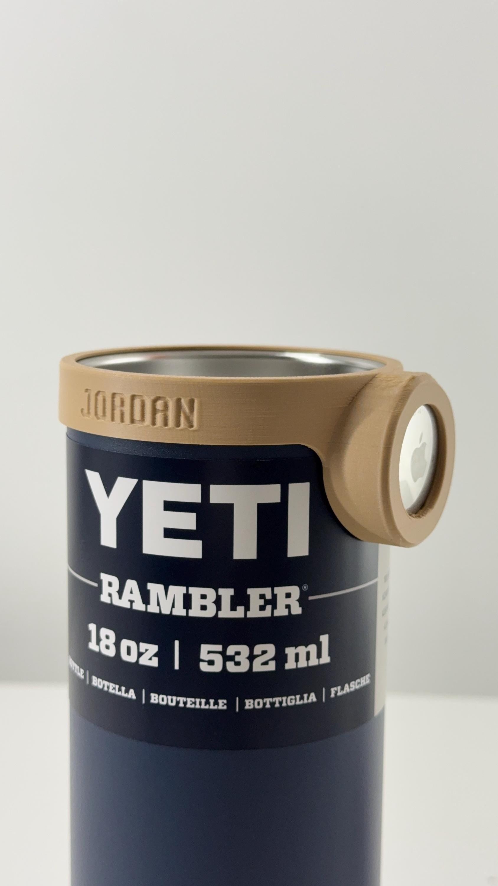 For the Yeti Rambler 18oz Water Bottle - Customizable Name Band with AirTag Holder