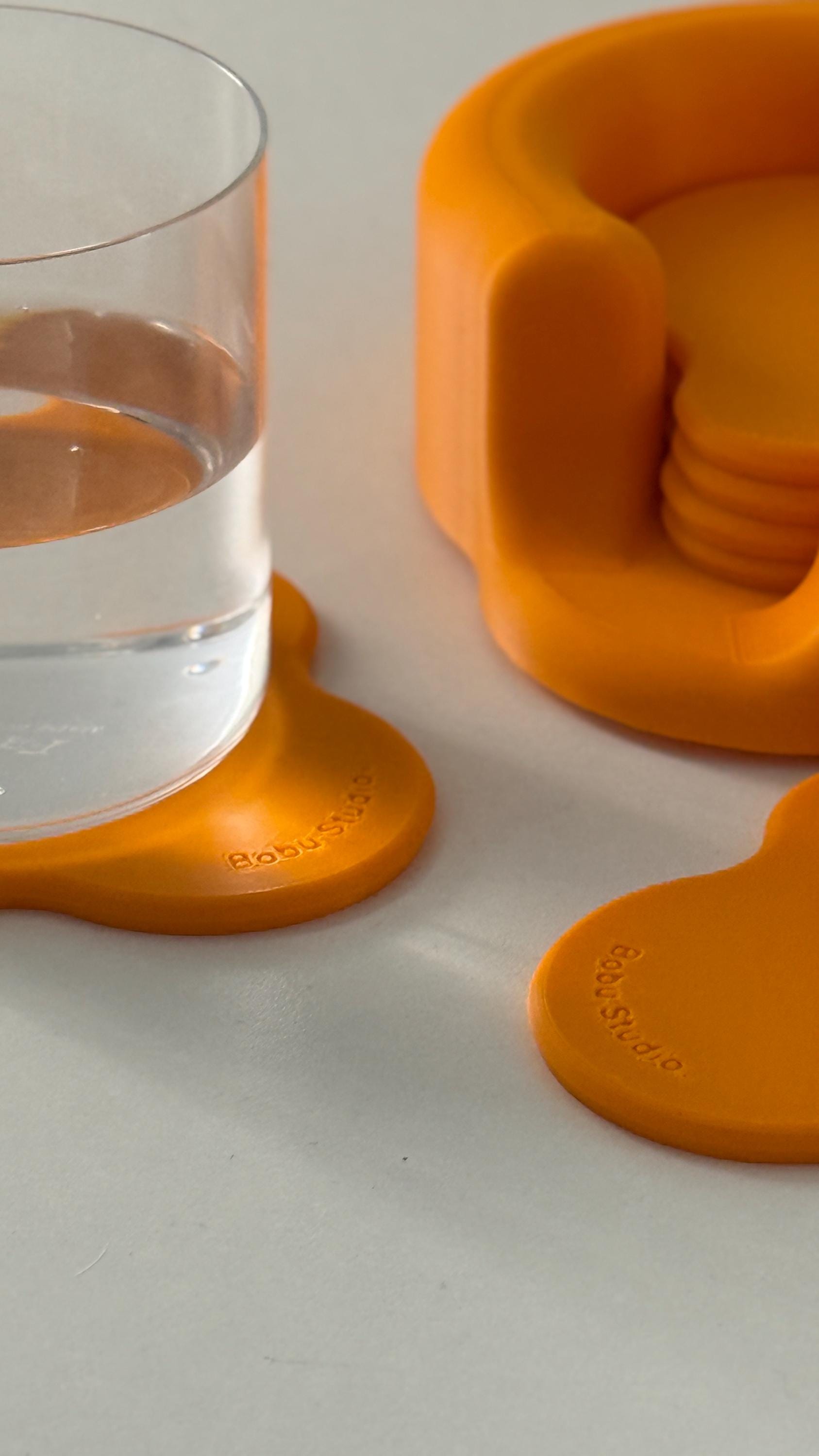 Organic Cloud Coaster Set – Customizable Modern 3D Printed Drink Coasters with Holder (Set of 6)