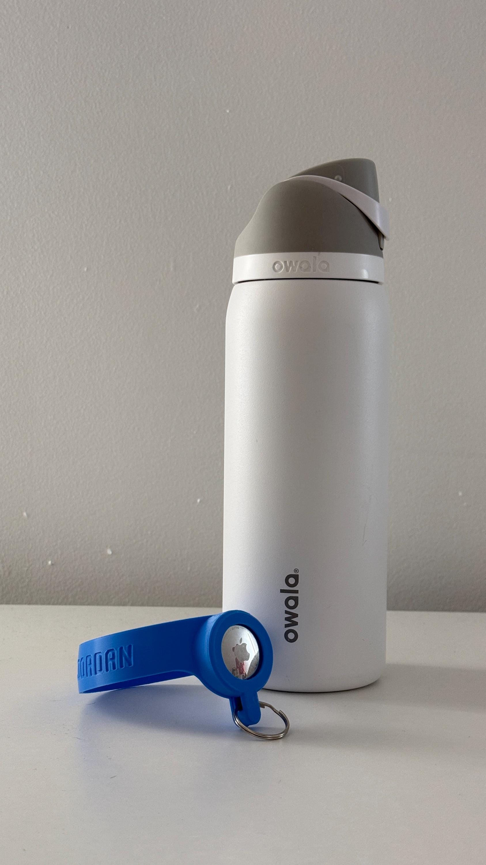For the Owala FreeSip 32oz Water Bottle - Customizable Name Band with AirTag Holder and Keyring