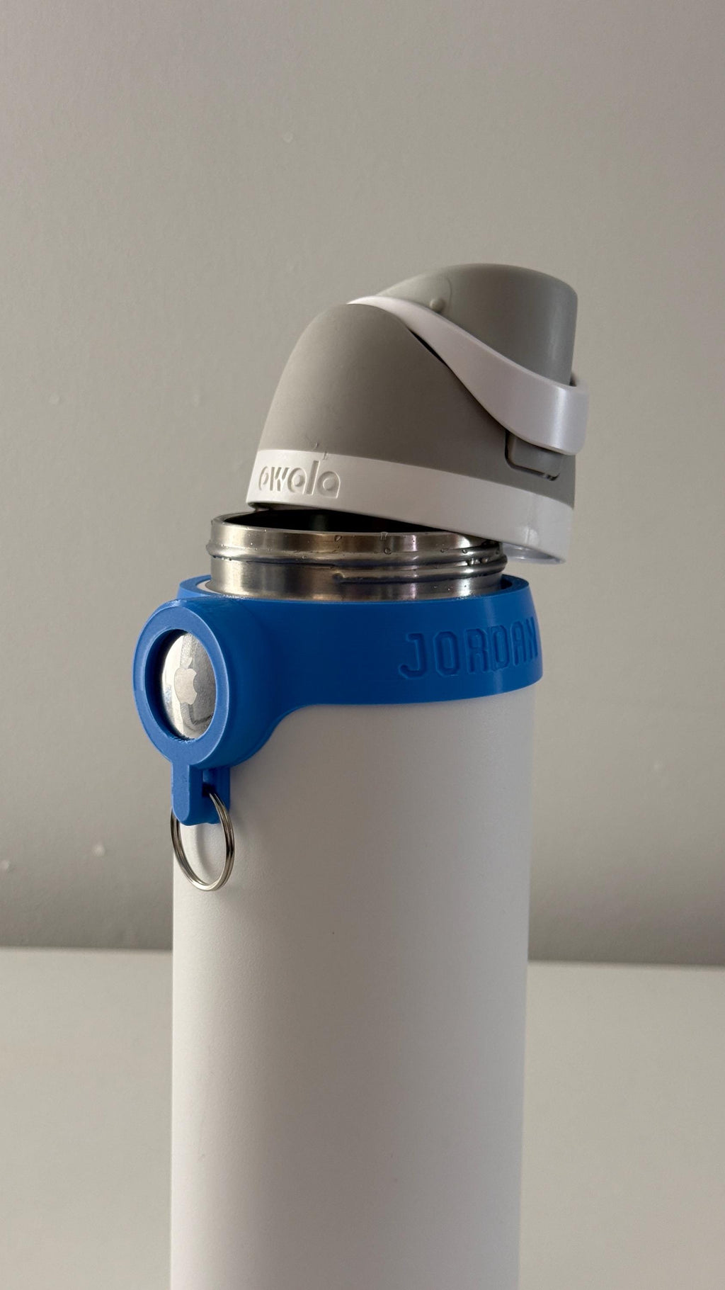 For the Owala FreeSip 32oz Water Bottle - Customizable Name Band with AirTag Holder and Keyring