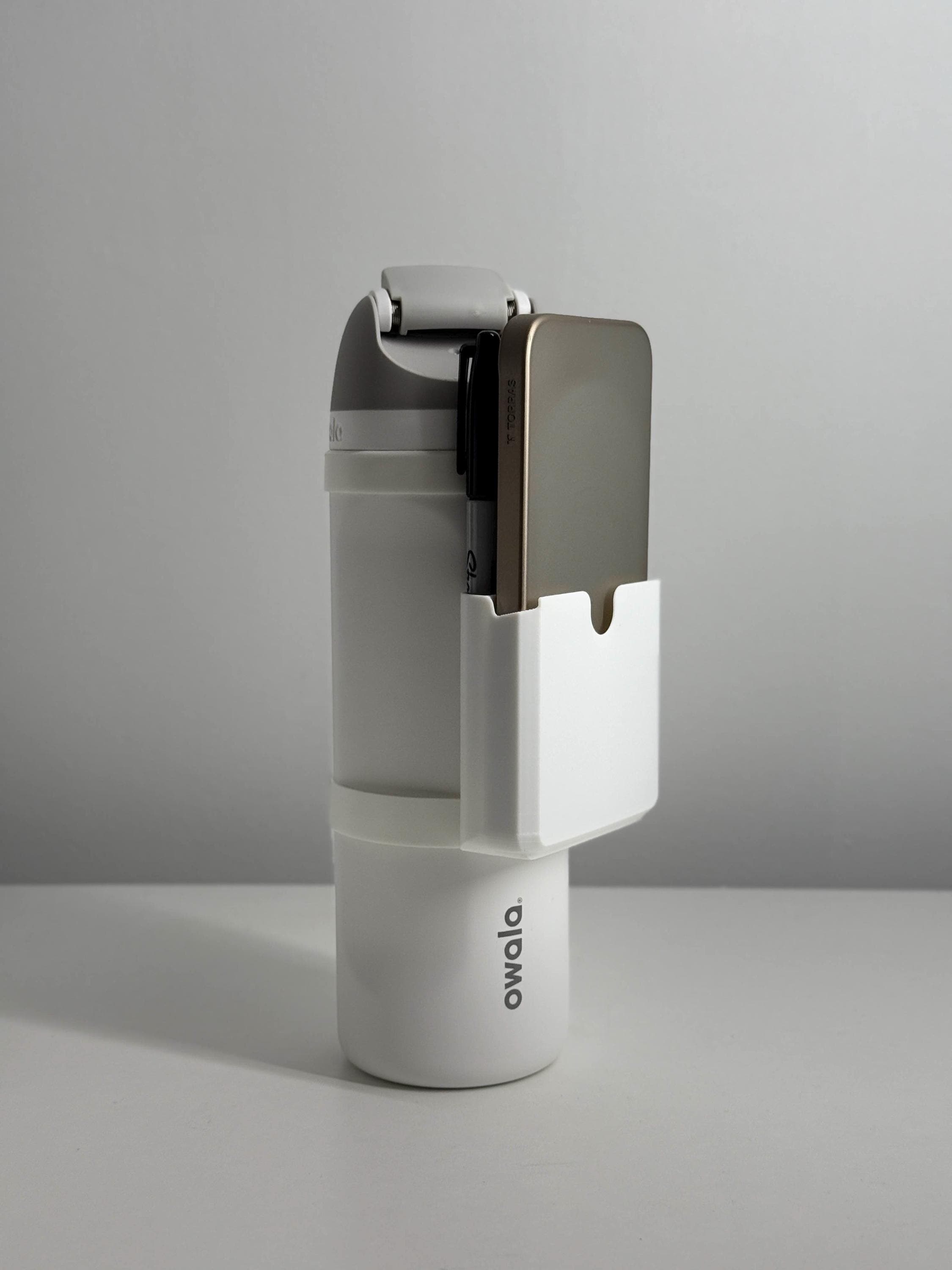 For the Owala FreeSip 24oz Water Bottle - Customizable Phone Dock/Carrying Pouch with Dual-Pen slots