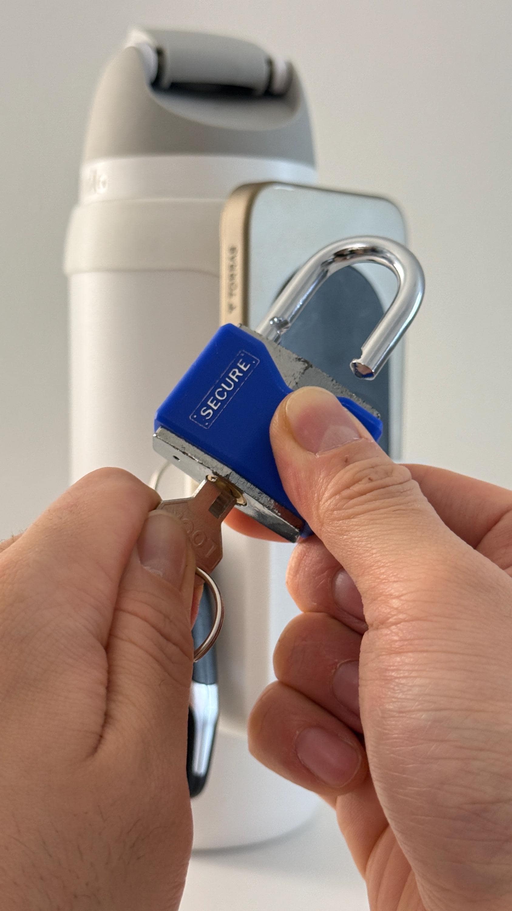 For the Owala FreeSip 32oz Water Bottle - Customizable Name Band with Phone Dock, Carrying Pouch and Dual Key Ring Holder