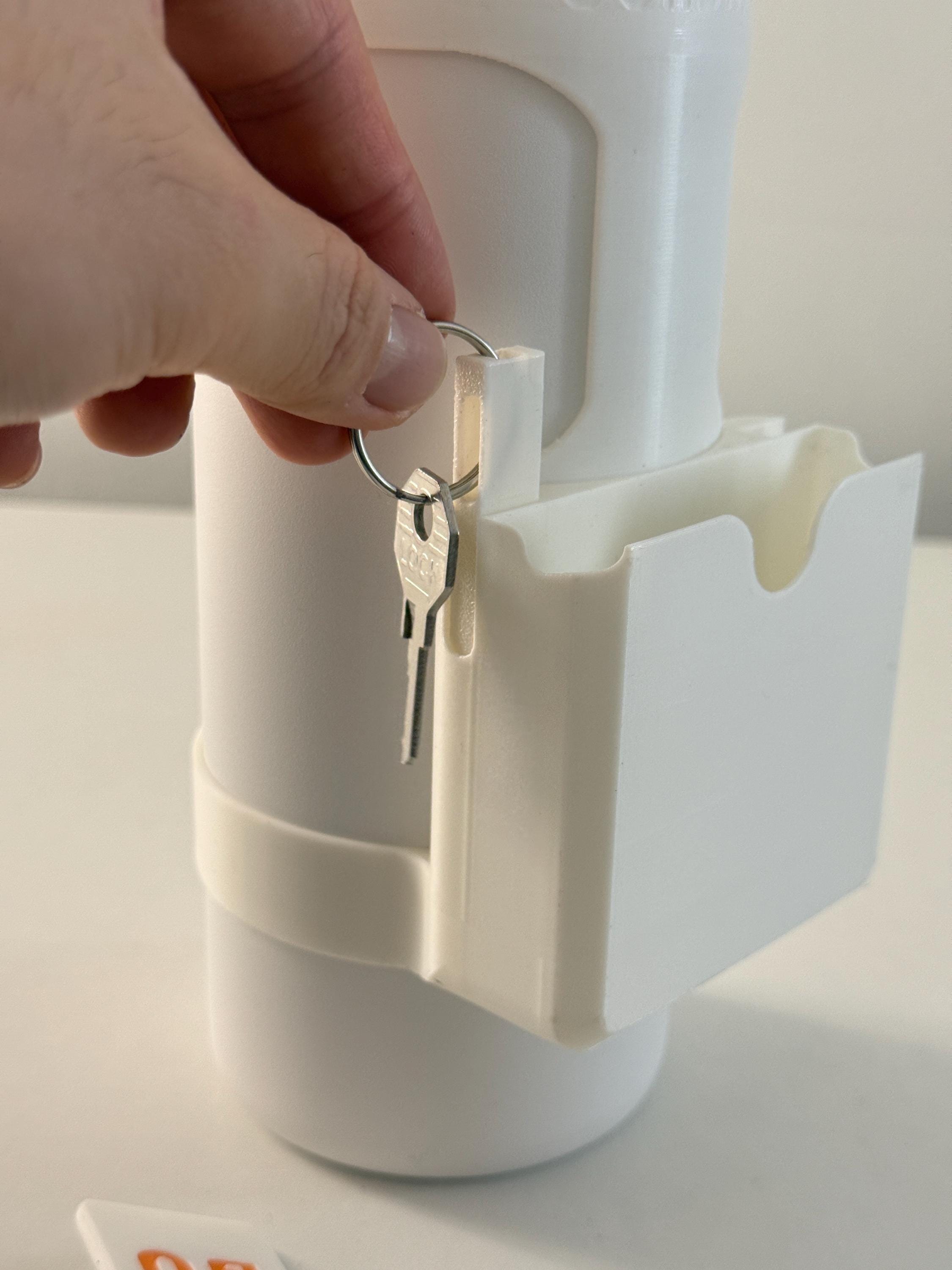 For the Owala FreeSip 32oz Water Bottle - Customizable Name Band with Phone Dock, Carrying Pouch and Dual Key Ring Holder