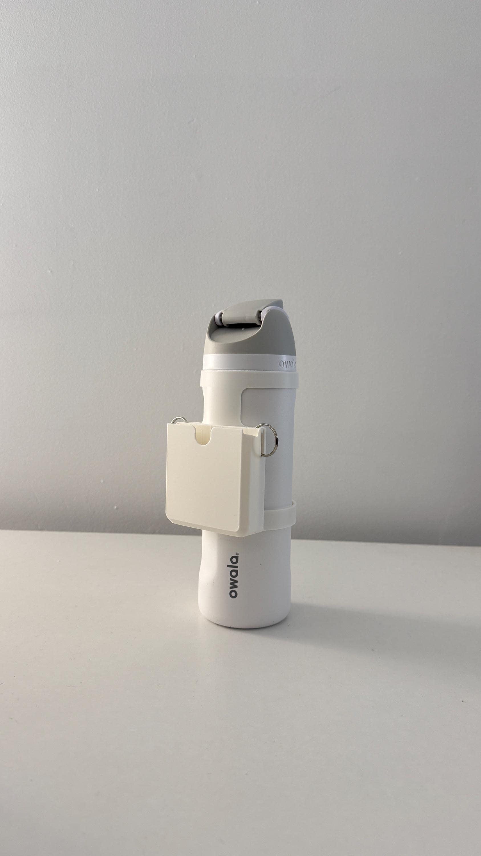 For the Owala FreeSip 24oz Water Bottle - Customizable Name Band with Phone Dock, Carrying Pouch and Dual Key Ring Holder