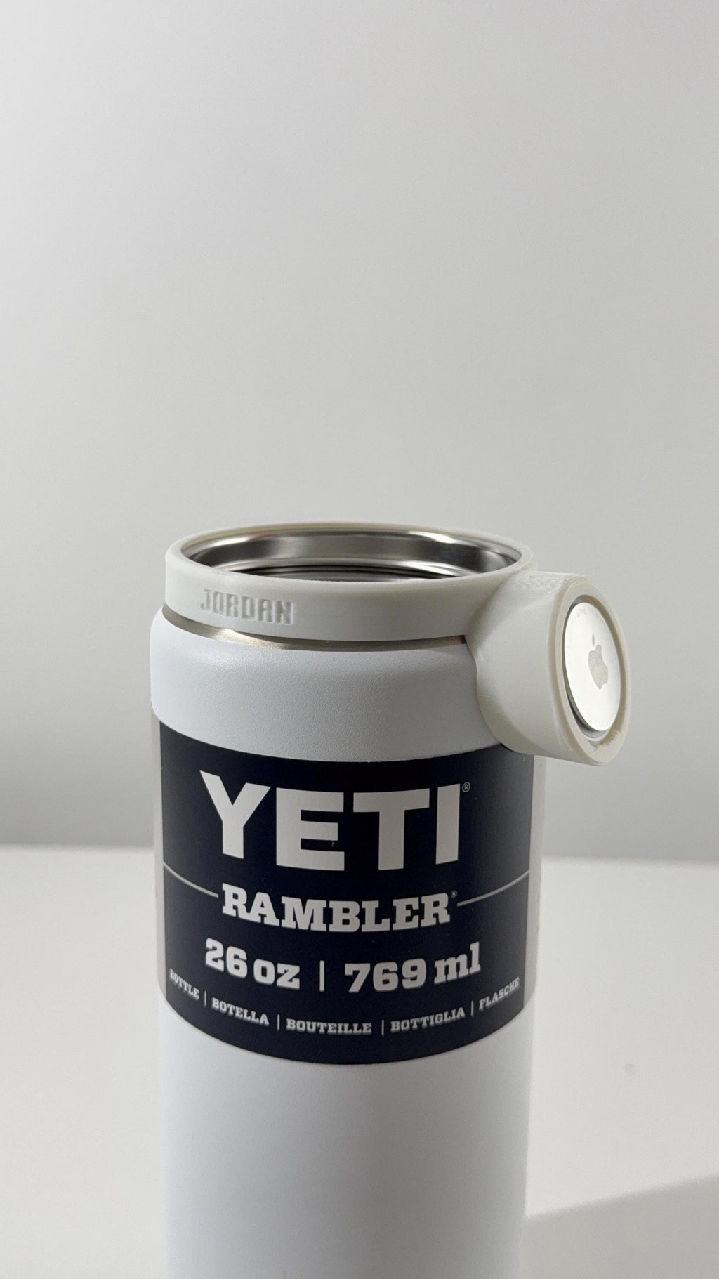 For the Yeti Rambler 26oz Water Bottle - Customizable Name Band with AirTag Holder