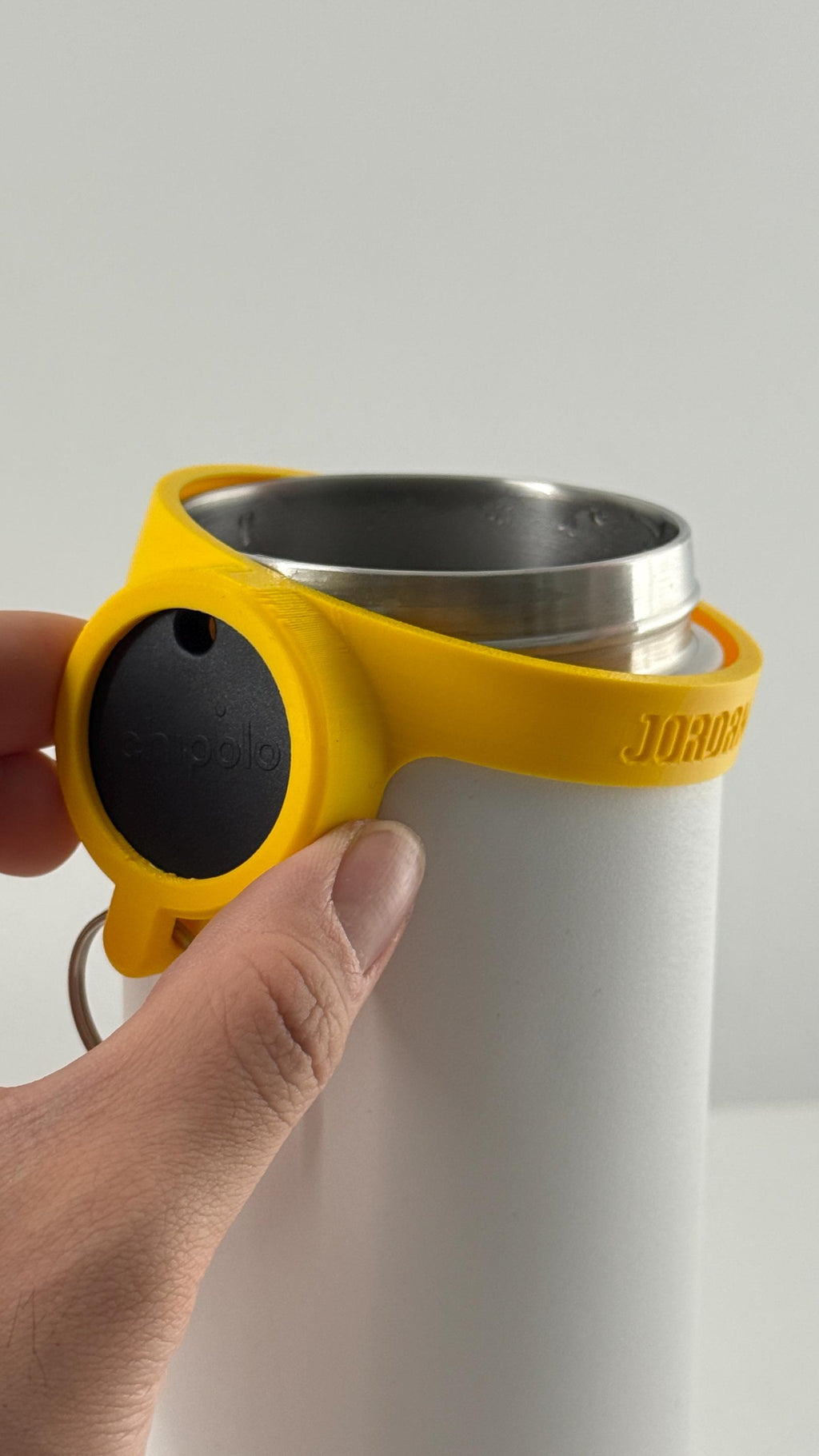 For the Owala FreeSip 24oz Water Bottle - Customizable Name Band with Chipolo POP tag Holder and Keyring