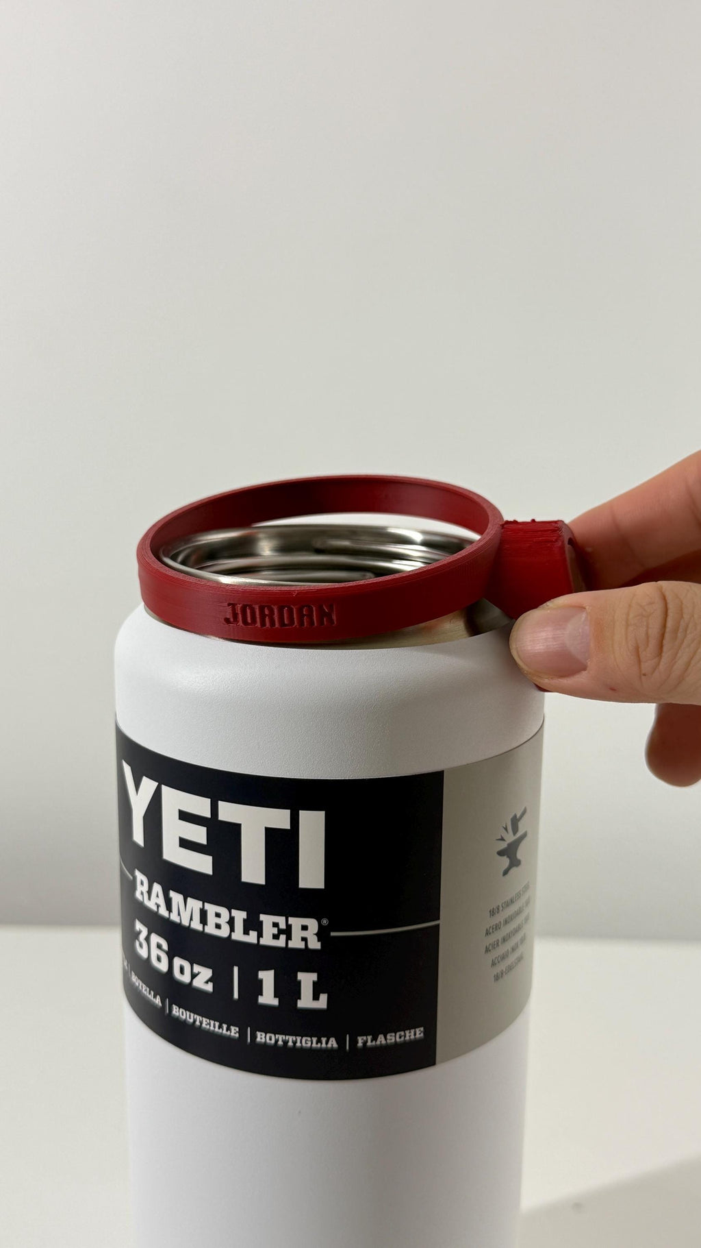 For the Yeti Rambler 36oz Water Bottle - Customizable Name Band with AirTag Holder