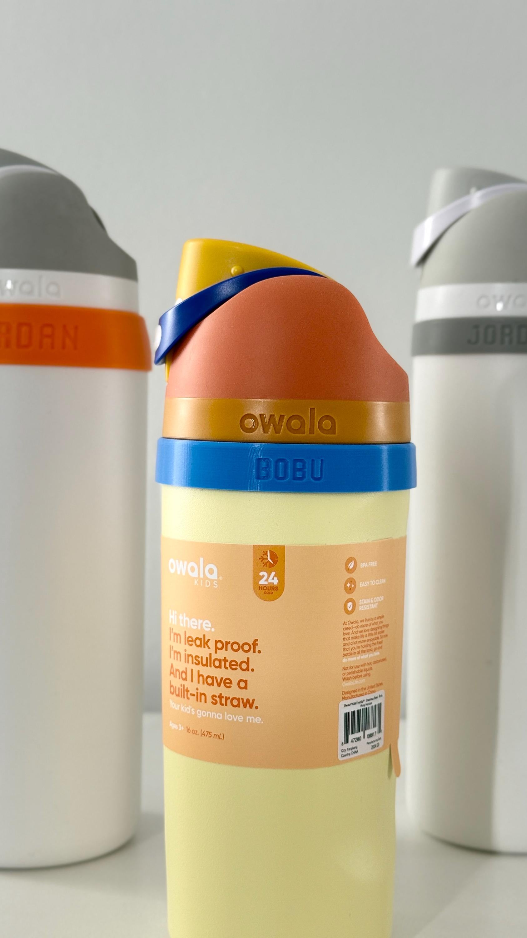 For the Owala FreeSip Kids 16oz Water Bottle - Customizable Name Band