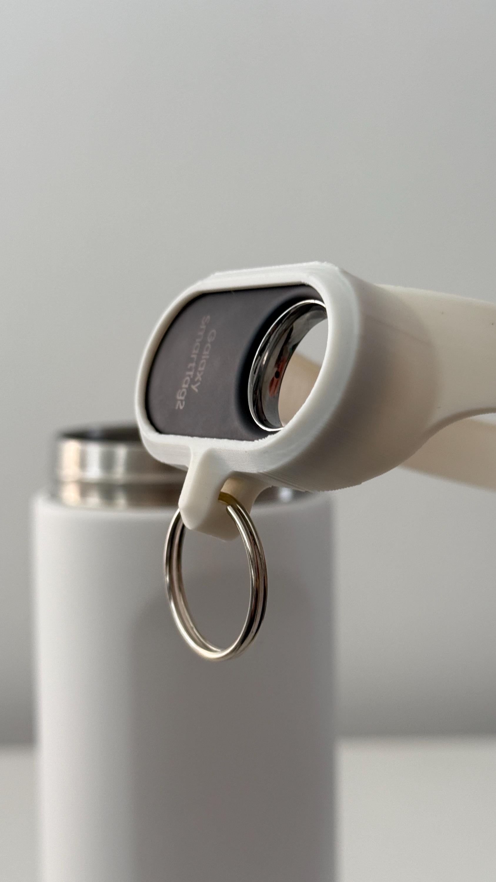 For the Owala FreeSip 24oz Water Bottle - Customizable Name Band with Samsung Tag2 Tracker Holder and Keyring