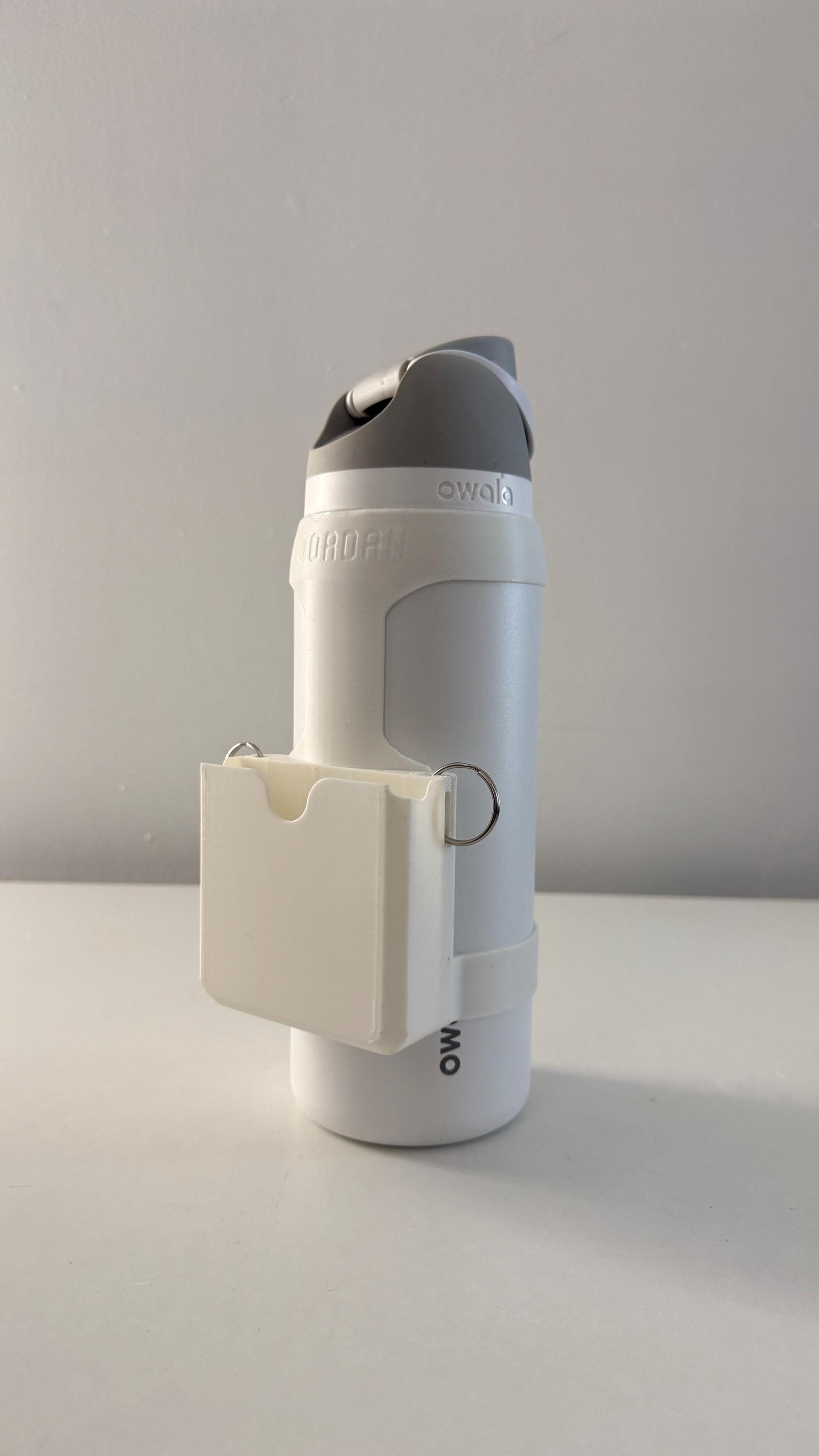 For the Owala FreeSip 32oz Water Bottle - Customizable Name Band with Phone Dock, Carrying Pouch and Dual Key Ring Holder