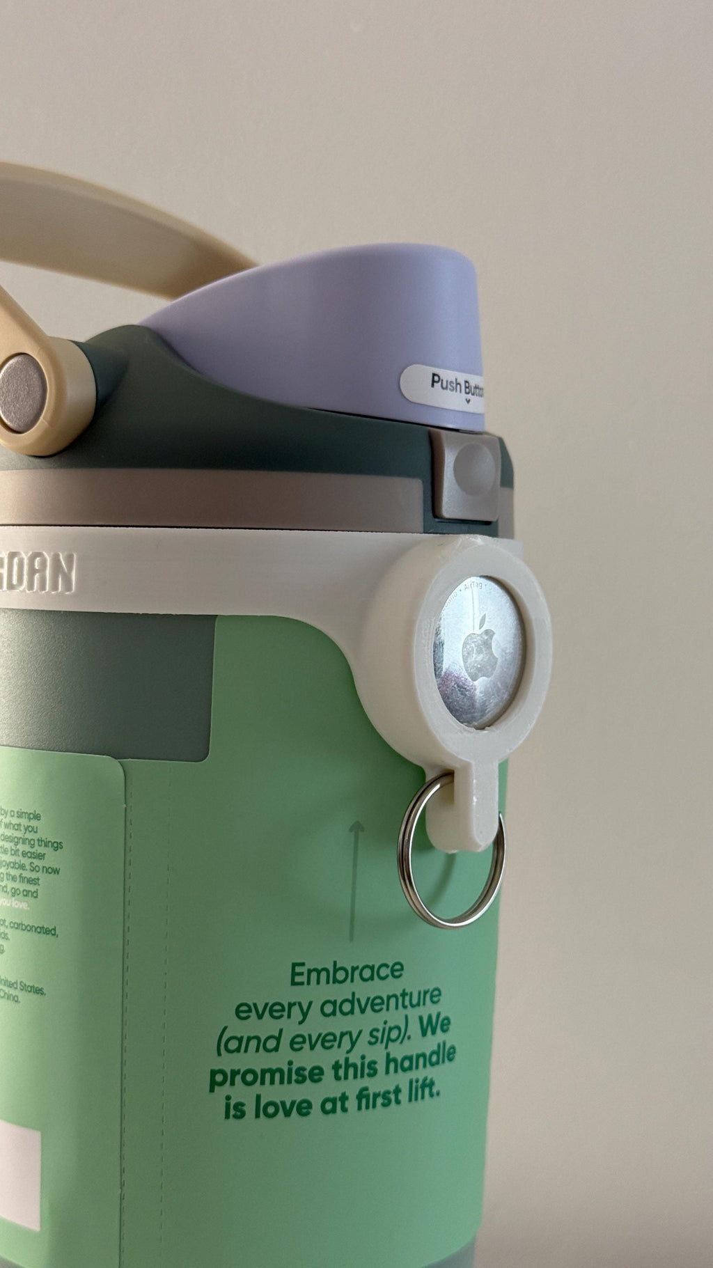 For the Owala Sway 40oz Water Bottle - Customizable Name Band with AirTag Holder and Keyring