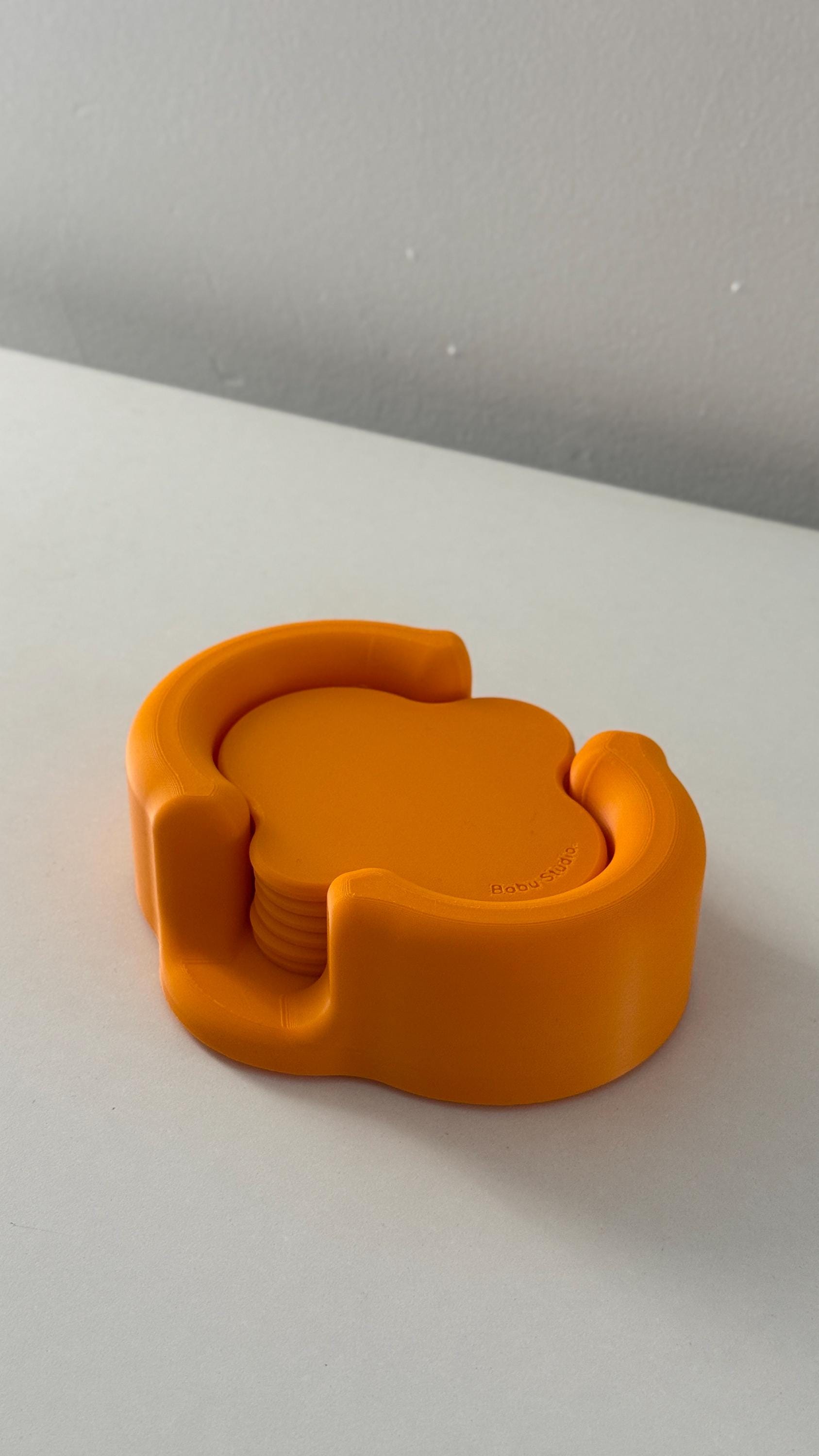 Organic Cloud Coaster Set – Customizable Modern 3D Printed Drink Coasters with Holder (Set of 6)