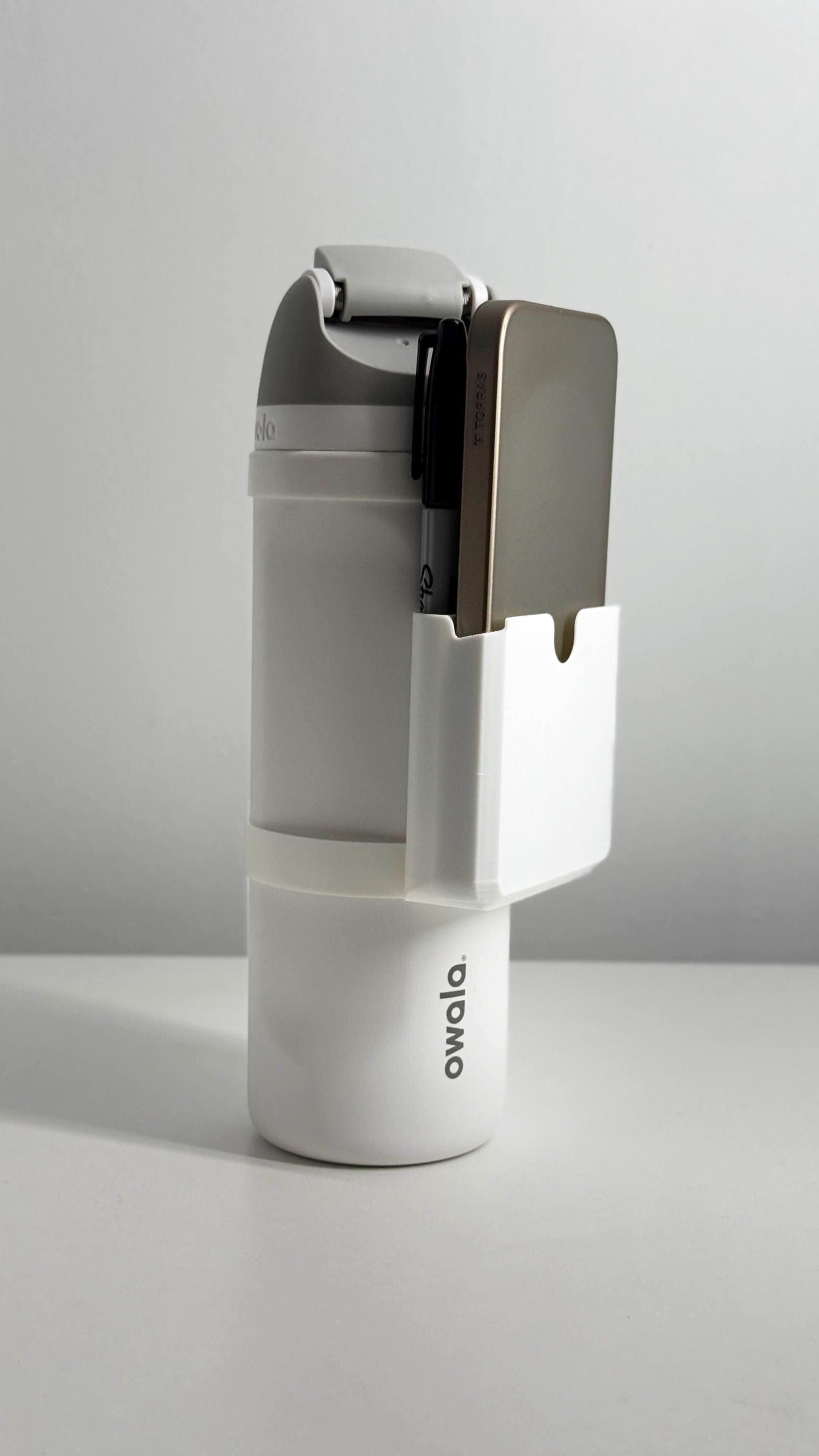 For the Owala FreeSip 24oz Water Bottle - Customizable Phone Dock/Carrying Pouch with Dual-Pen slots