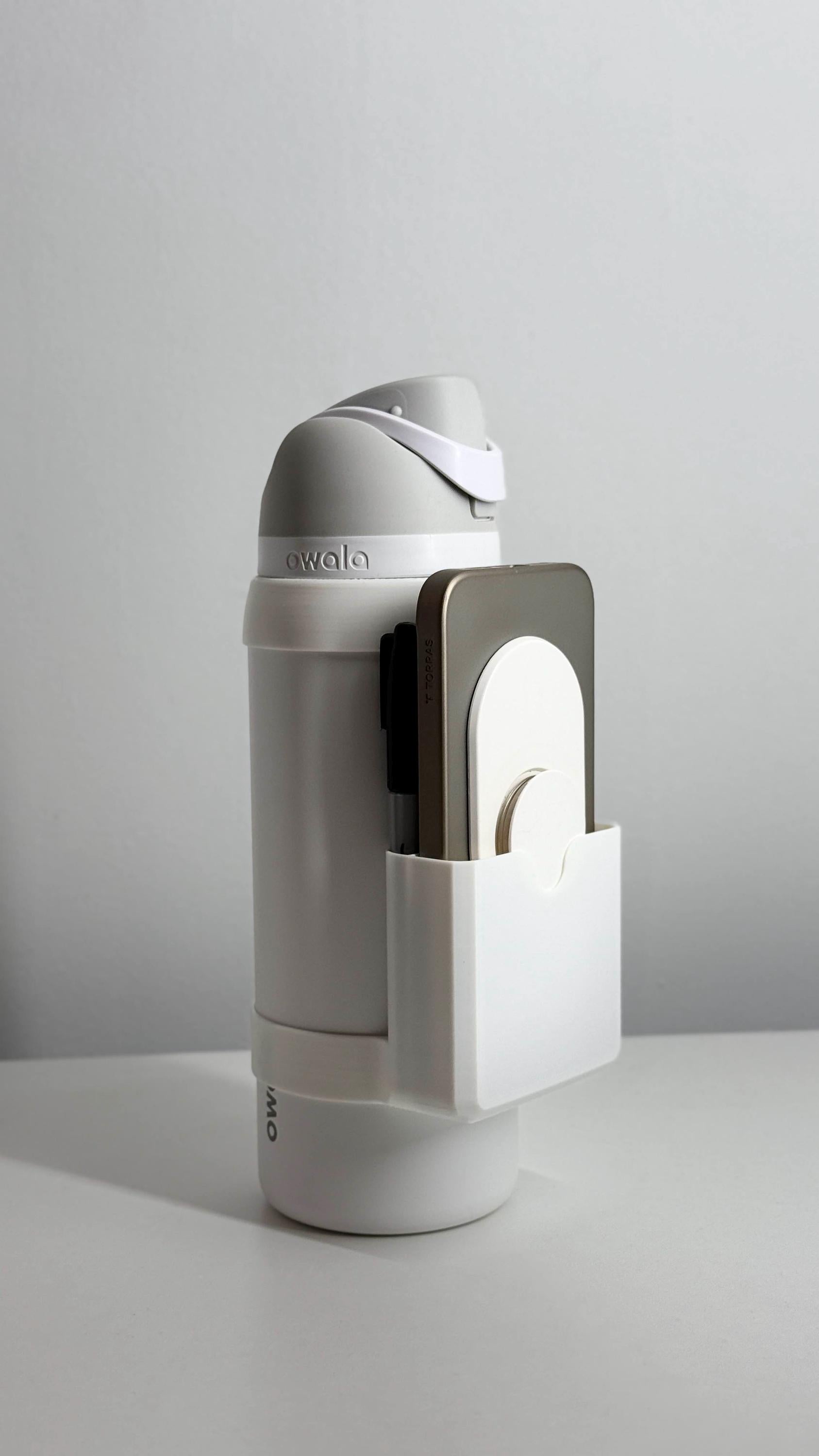 For the Owala FreeSip 32oz Water Bottle - Customizable Name Band with Phone Dock/Carrying Pouch & Dual-Pen slots