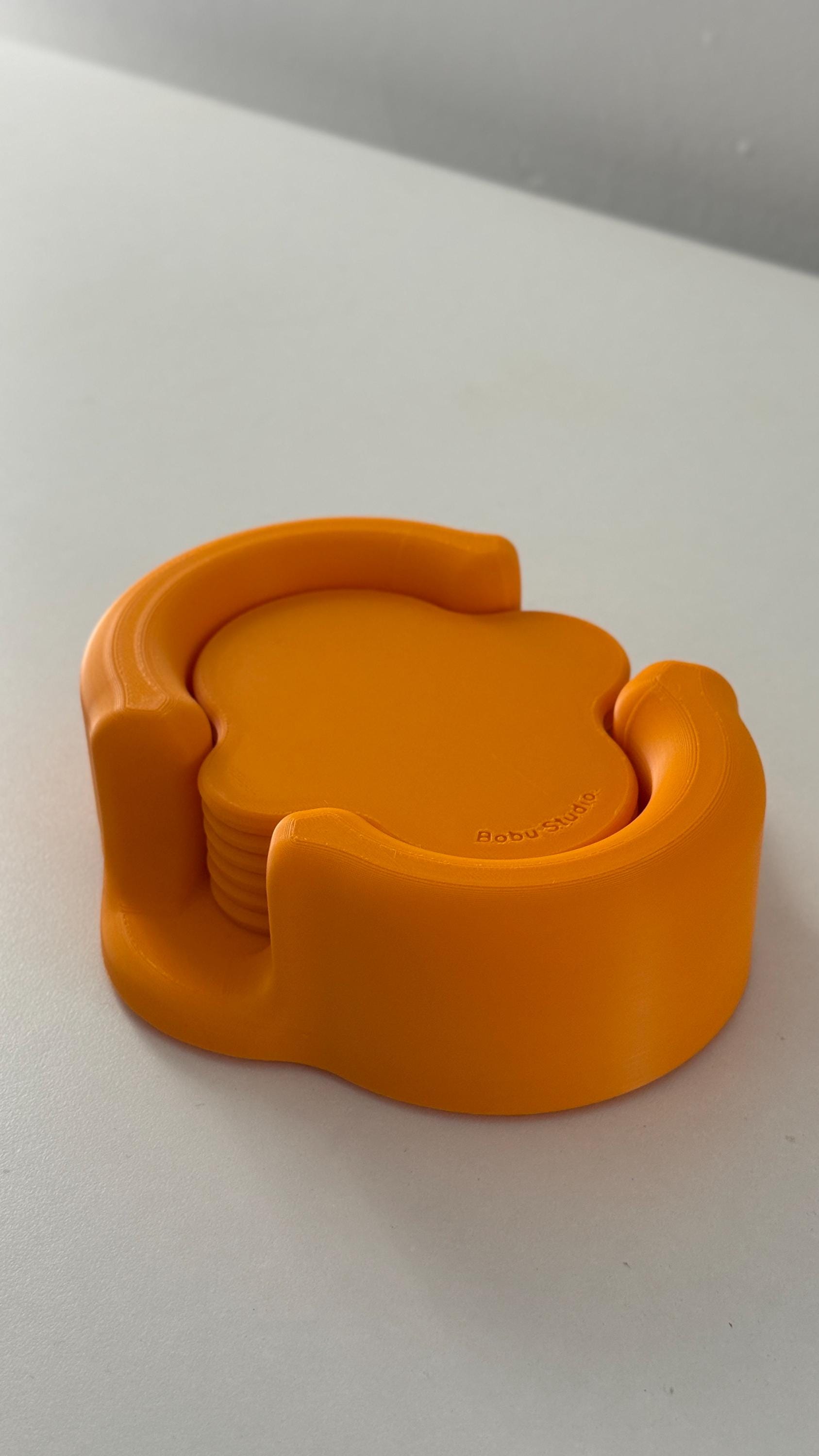 Organic Cloud Coaster Set – Customizable Modern 3D Printed Drink Coasters with Holder (Set of 6)