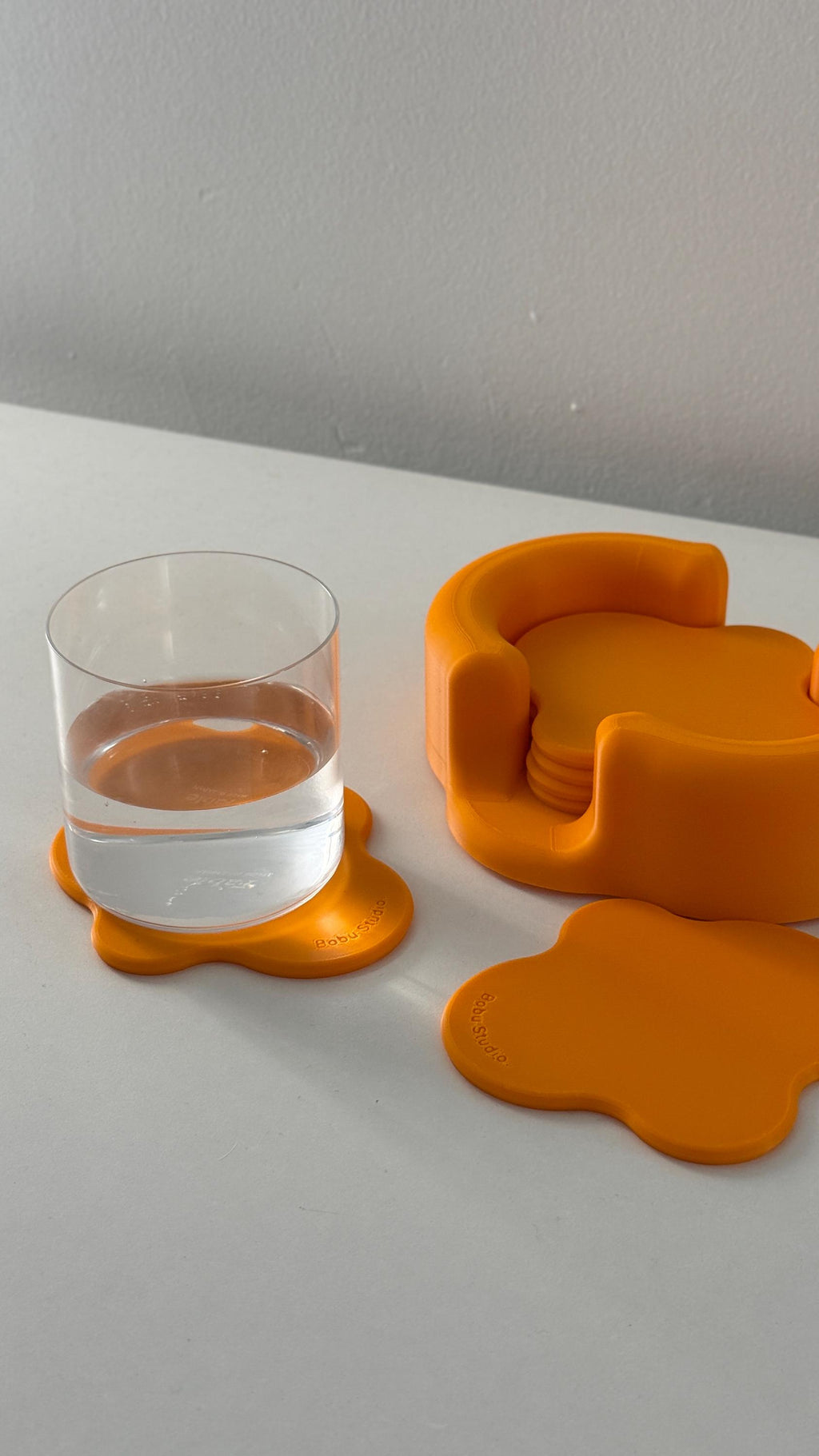 Organic Cloud Coaster Set – Customizable Modern 3D Printed Drink Coasters with Holder (Set of 6)