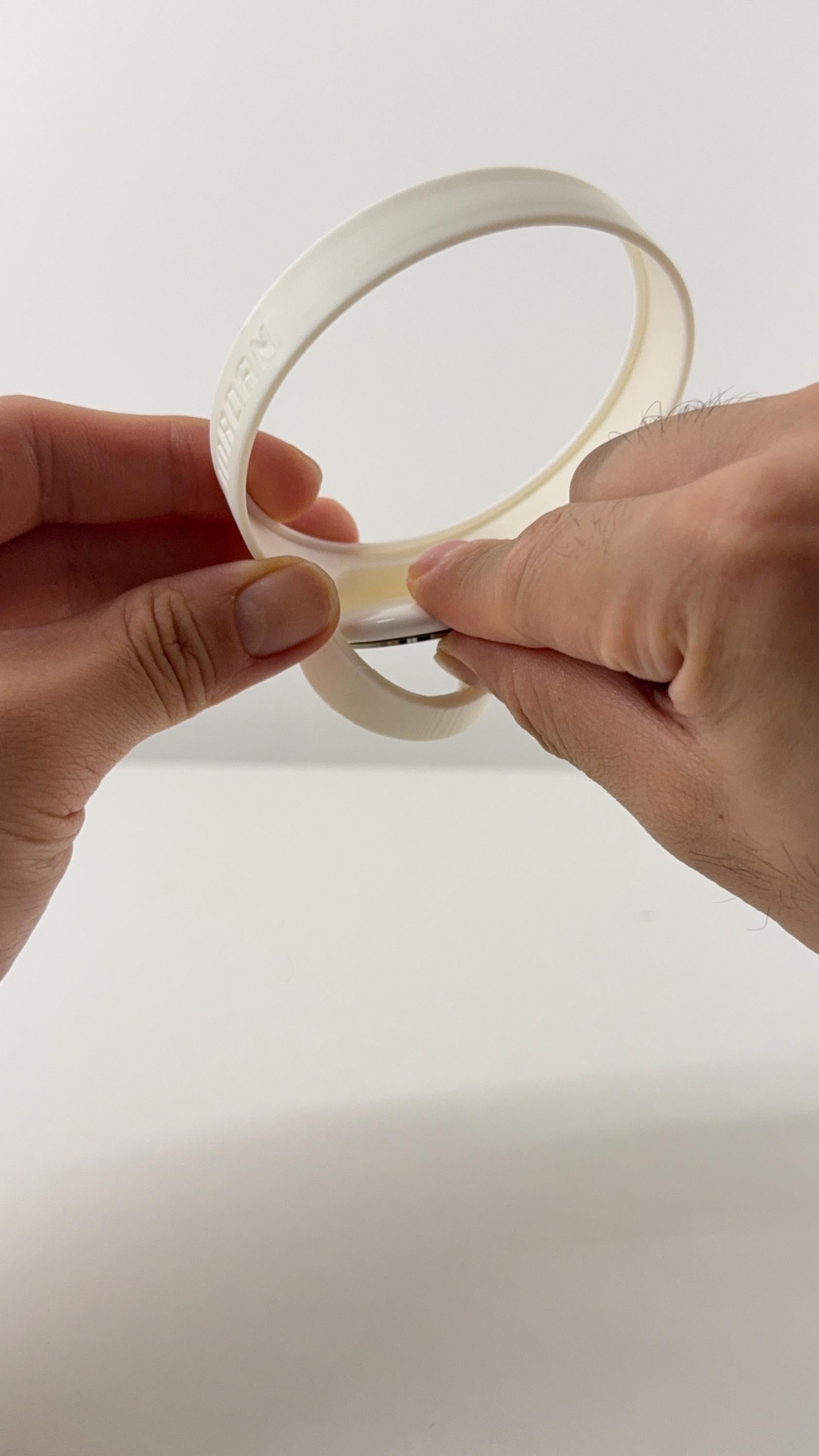 For the Yeti Rambler Jr 12oz Water Bottle - Customizable Name Band with AirTag Holder