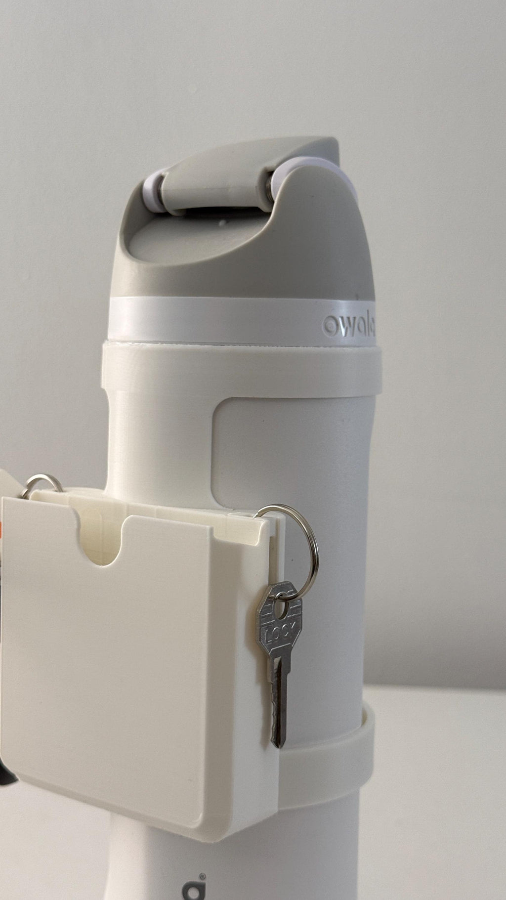 For the Owala FreeSip 24oz Water Bottle - Customizable Name Band with Phone Dock, Carrying Pouch and Dual Key Ring Holder