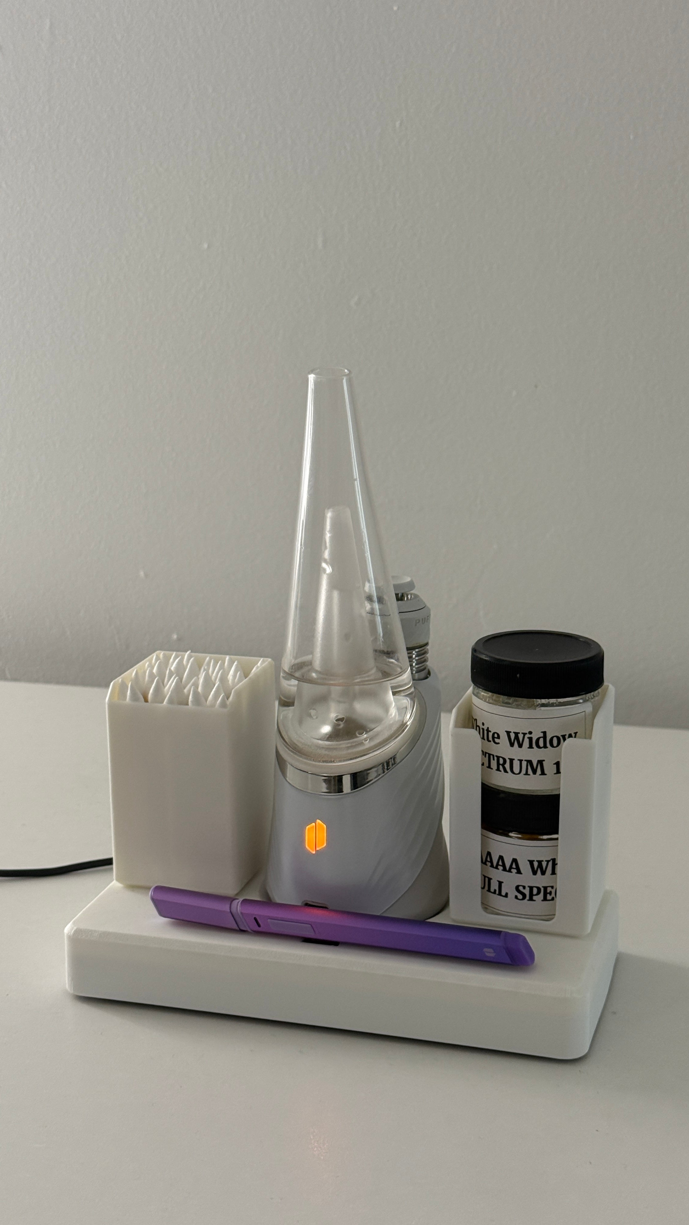 Version 2 // Dab Station / Wireless Charging Dock for the Puffco Peak Pro and Hot Knife Charging Dock with Modular Attachments (Q-Tip & Dab holders)