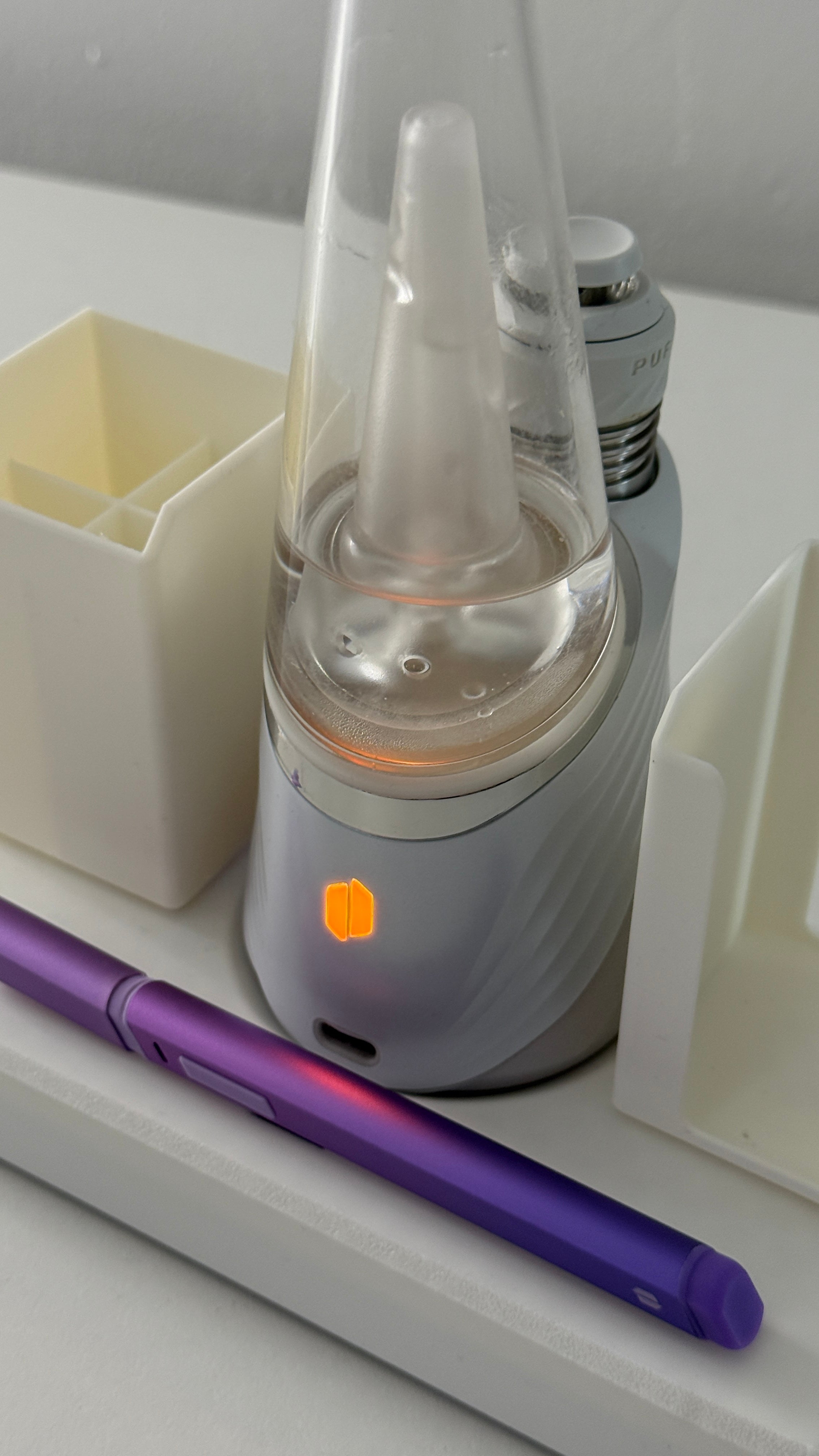 Version 2 // Dab Station / Wireless Charging Dock for the Puffco Peak Pro and Hot Knife Charging Dock with Modular Attachments (Q-Tip & Dab holders)