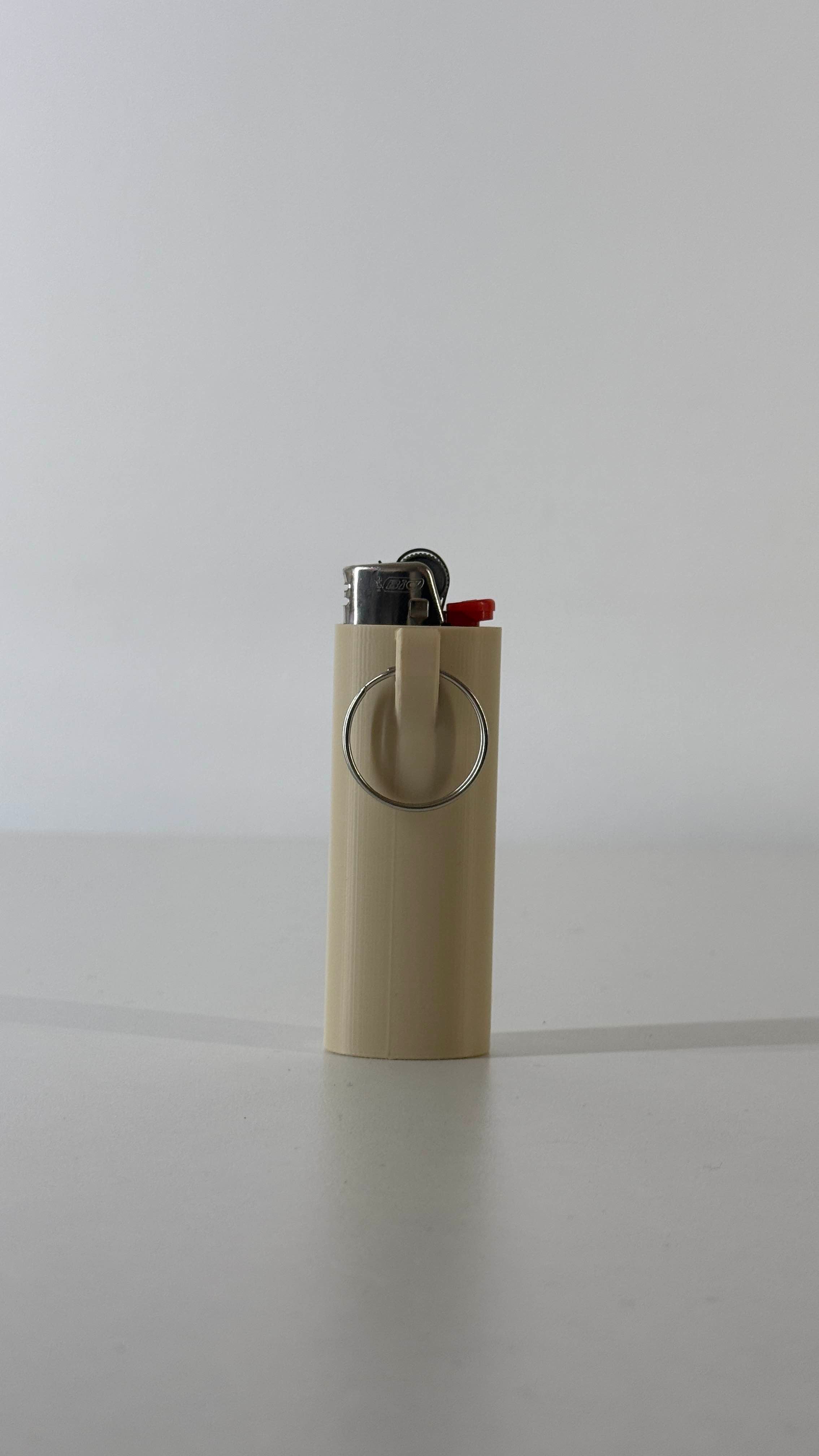 Bic Lighter Protective Case/Sleeve with Keyring - Optional Retractable Keyring Holder