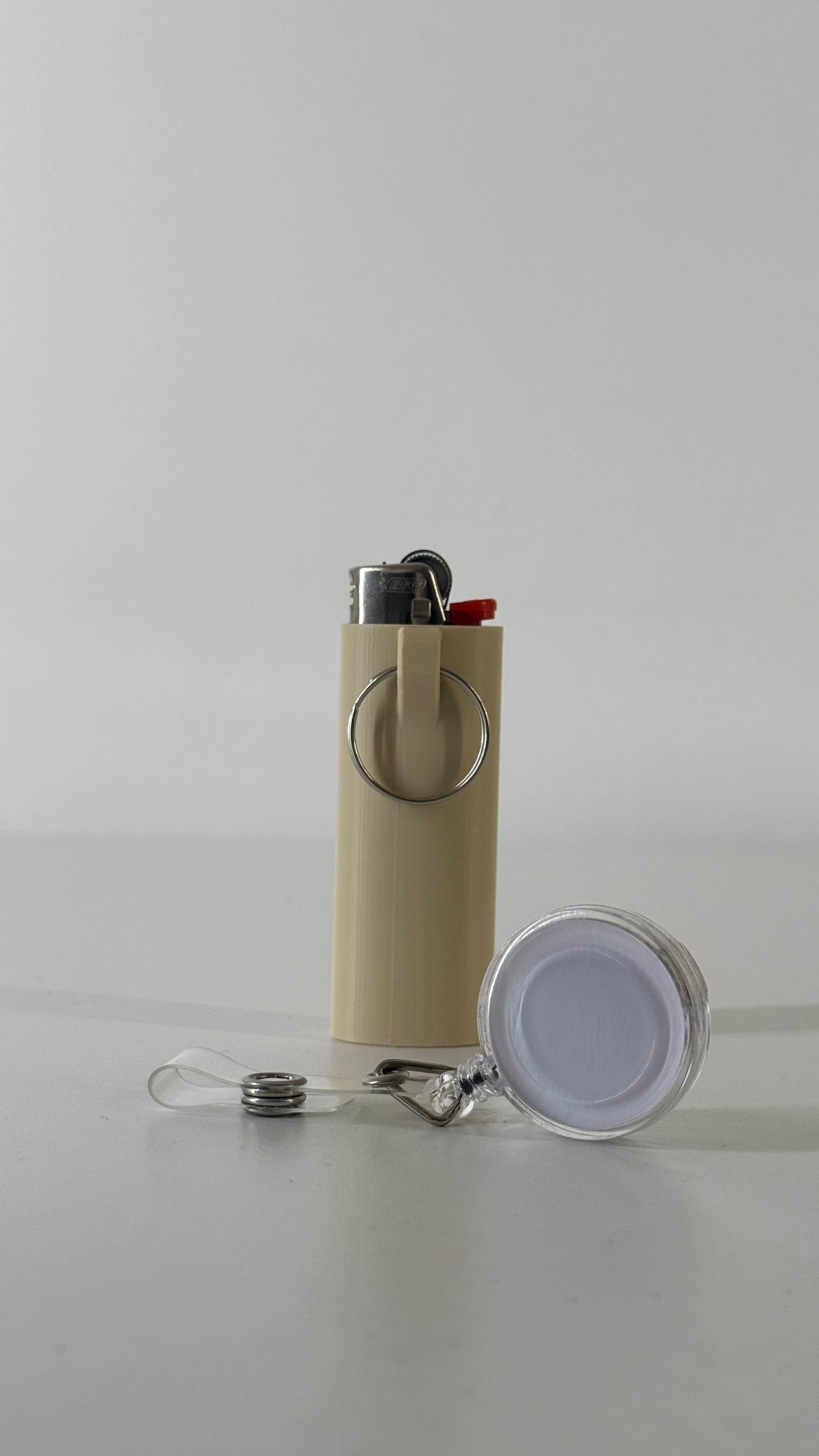 Bic Lighter Protective Case/Sleeve with Keyring - Optional Retractable Keyring Holder