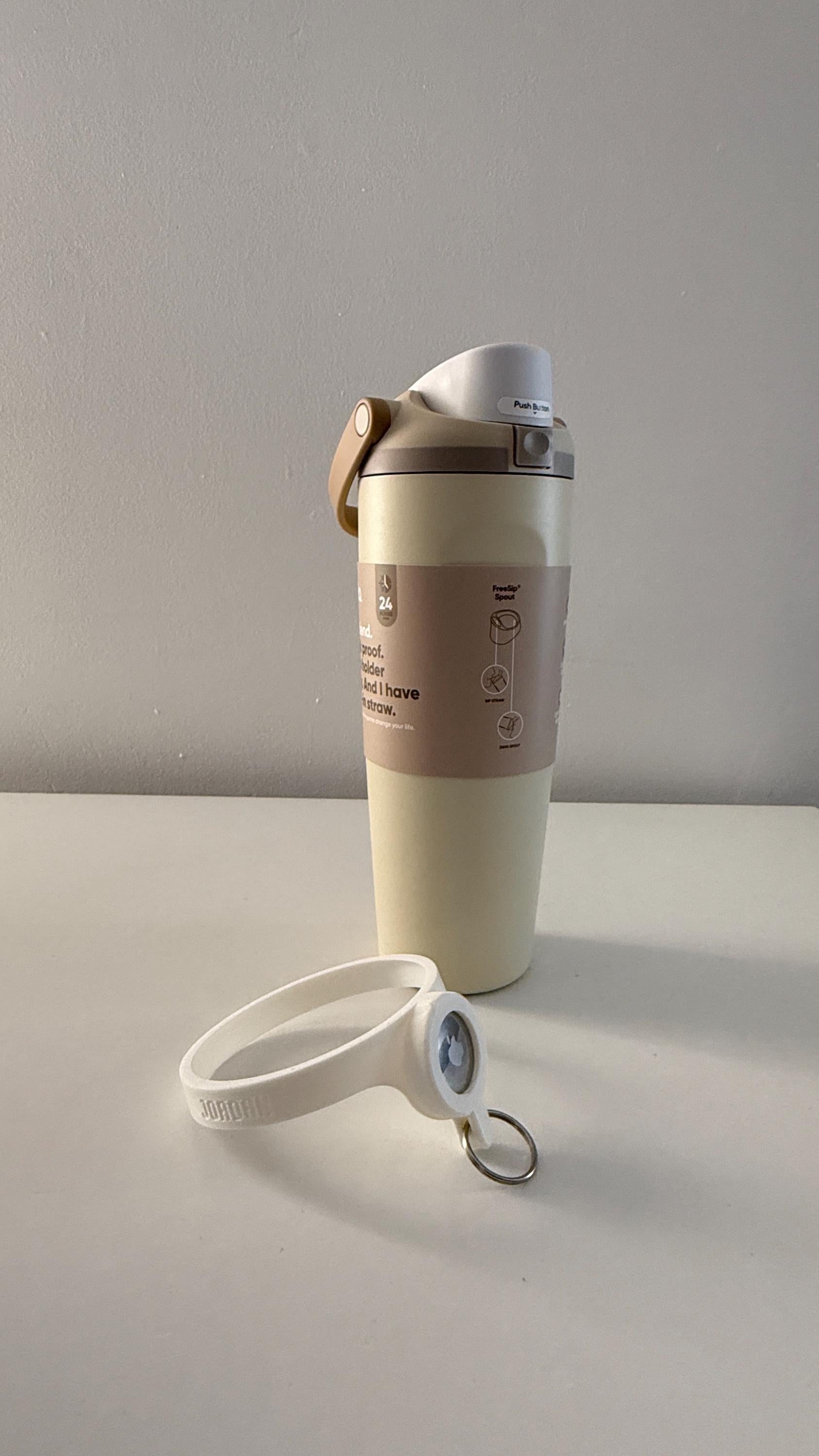 For the Owala Sway 30oz Water Bottle - Customizable Name Band with AirTag Holder and Keyring