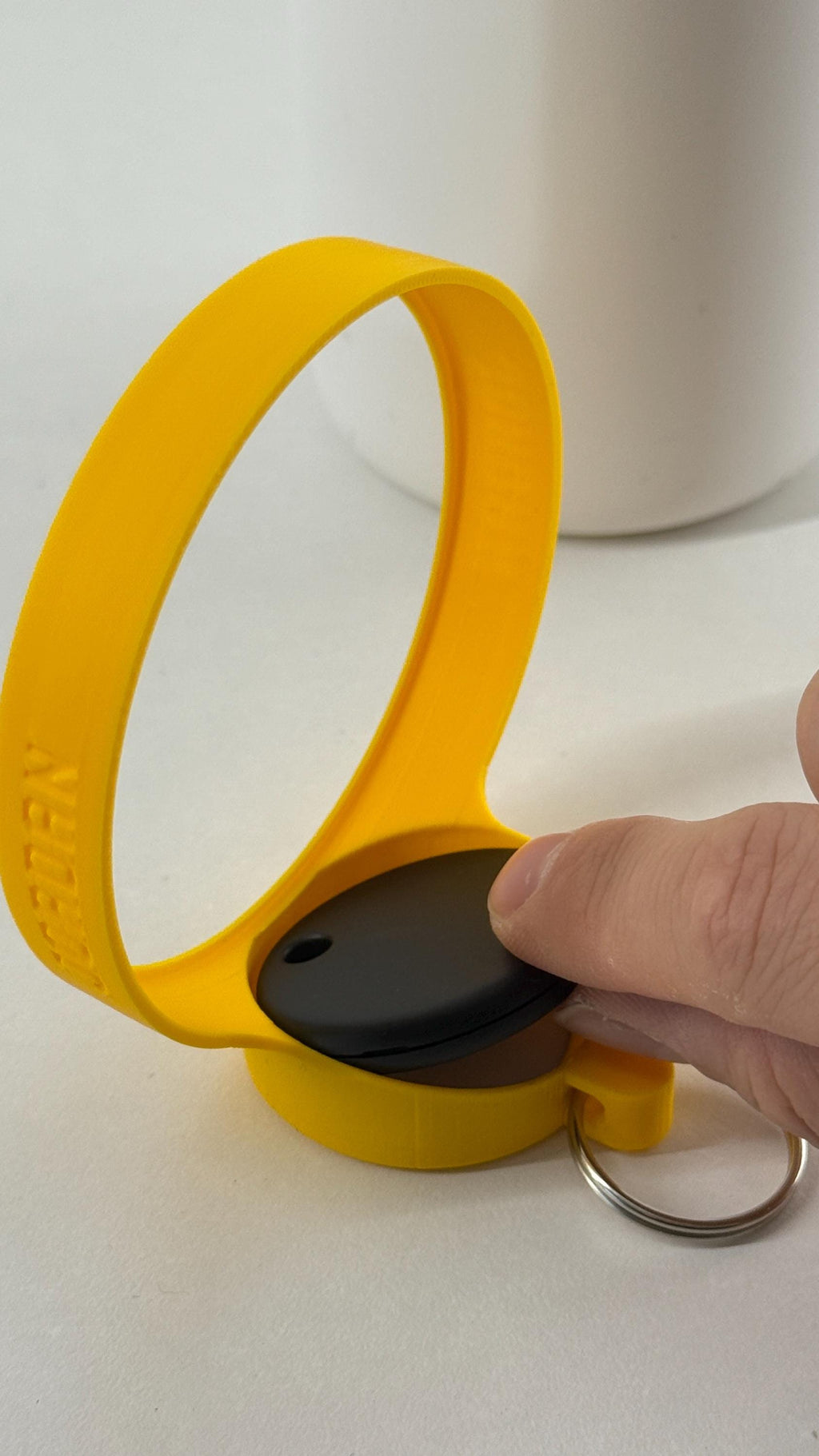 For the Owala FreeSip 24oz Water Bottle - Customizable Name Band with Chipolo POP tag Holder and Keyring