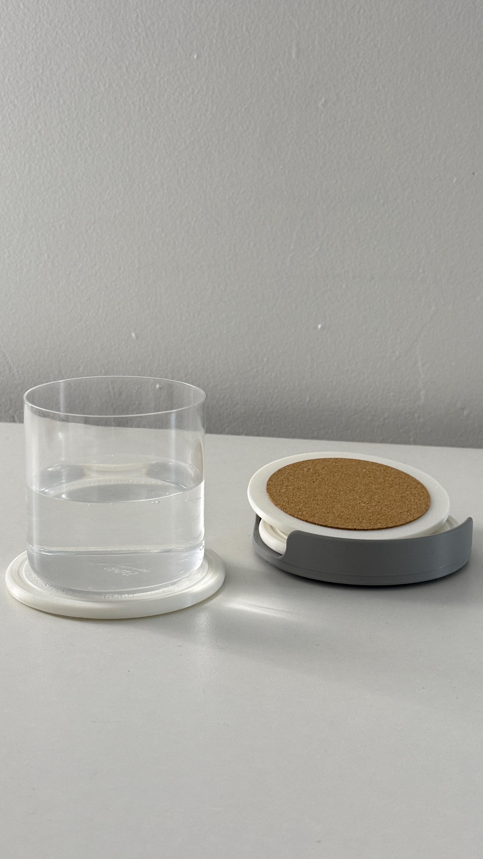 Customizable Drink Coaster Set with Holder – Custom 3D Printed Coasters with Rubber Feet