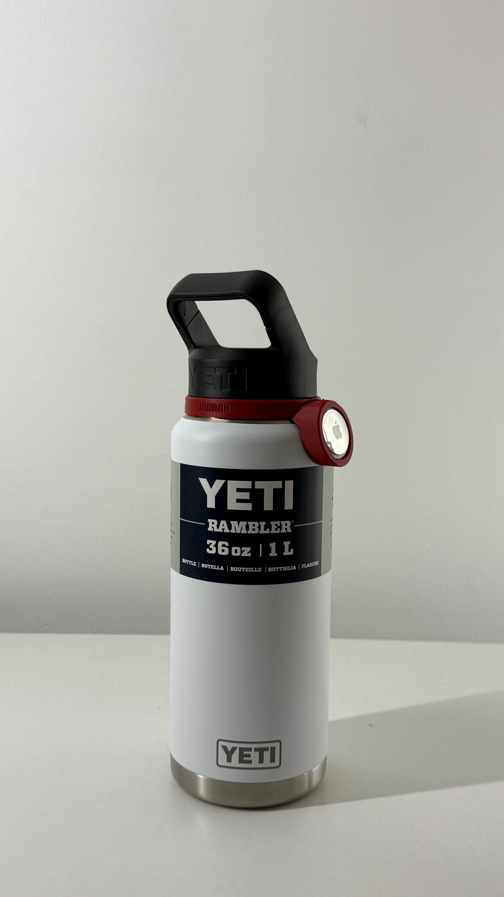 For the Yeti Rambler 36oz Water Bottle - Customizable Name Band with AirTag Holder