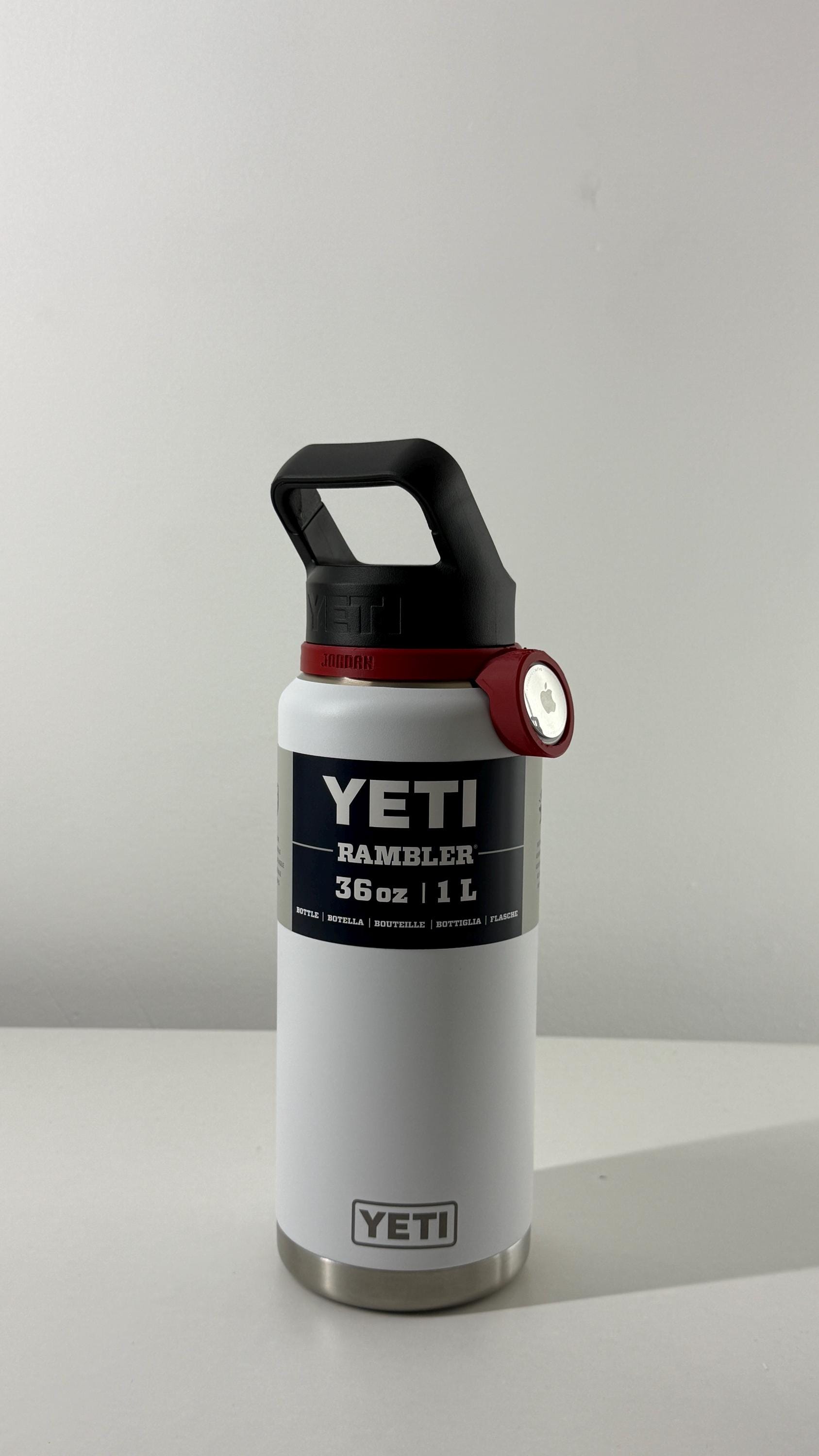 For the Yeti Rambler 36oz Water Bottle - Customizable Name Band with AirTag Holder