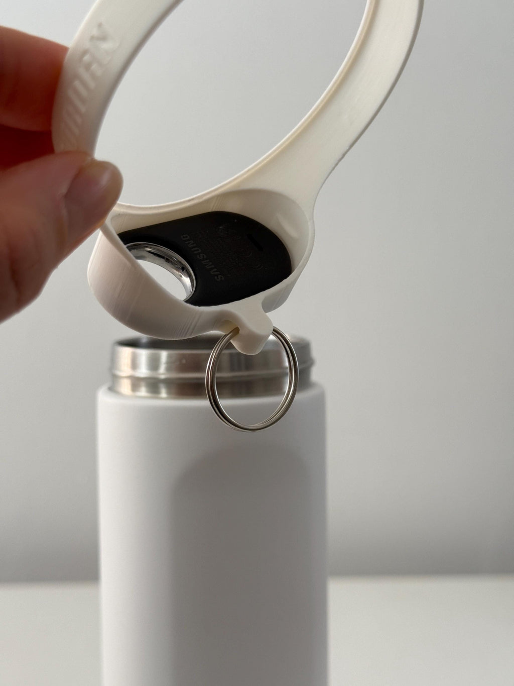 For the Owala FreeSip 24oz Water Bottle - Customizable Name Band with Samsung Tag2 Tracker Holder and Keyring