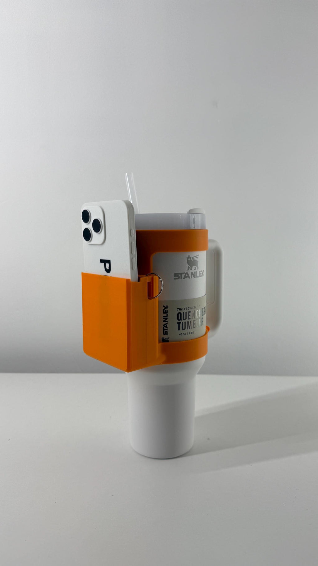 For the Stanley Quencher H2.0 40oz Tumbler - Customizable Phone Dock/Carrying Pouch and Dual Key Ring Holder