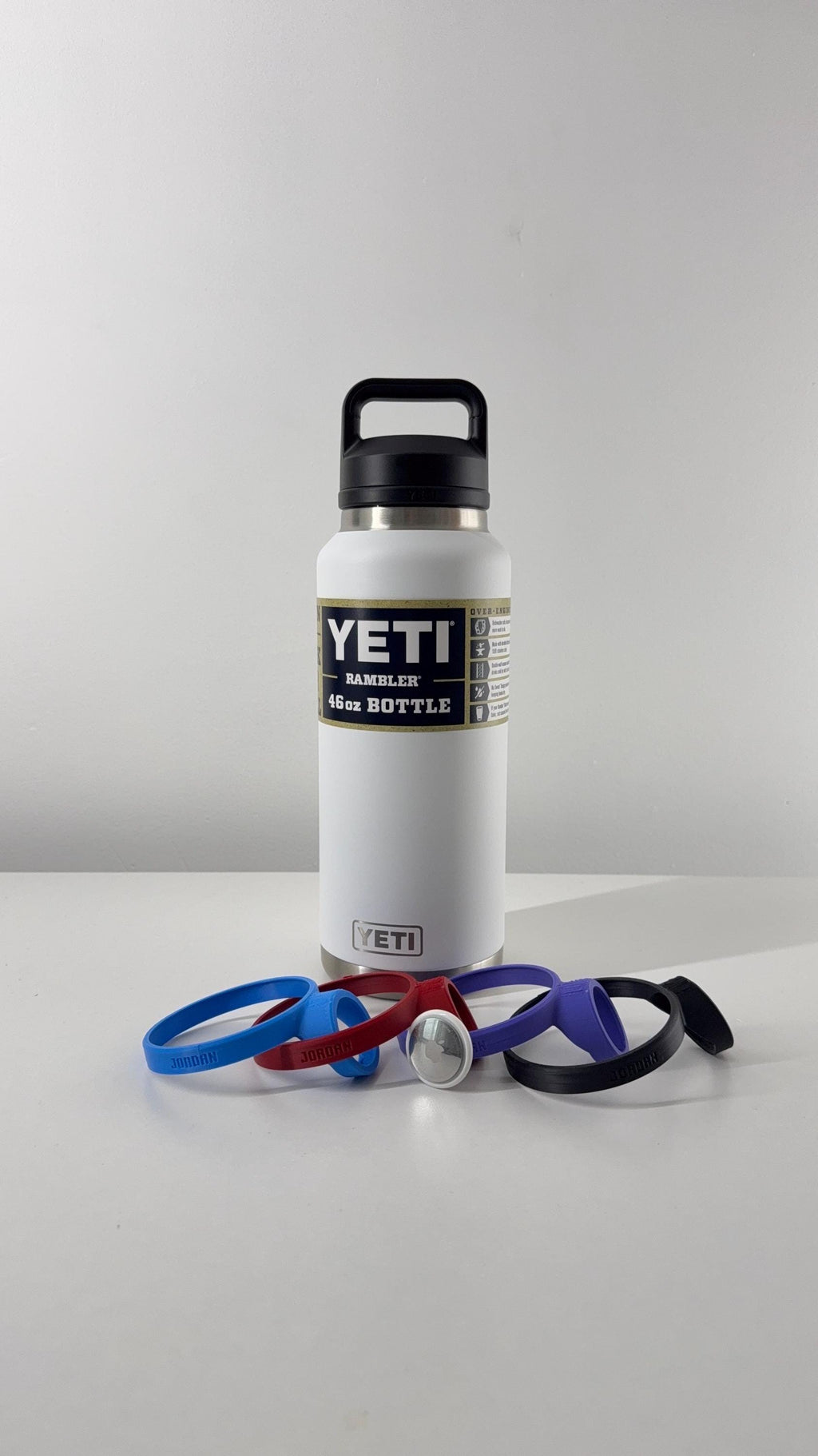 For the Yeti Rambler 46oz Water Bottle - Customizable Name Band with AirTag Holder