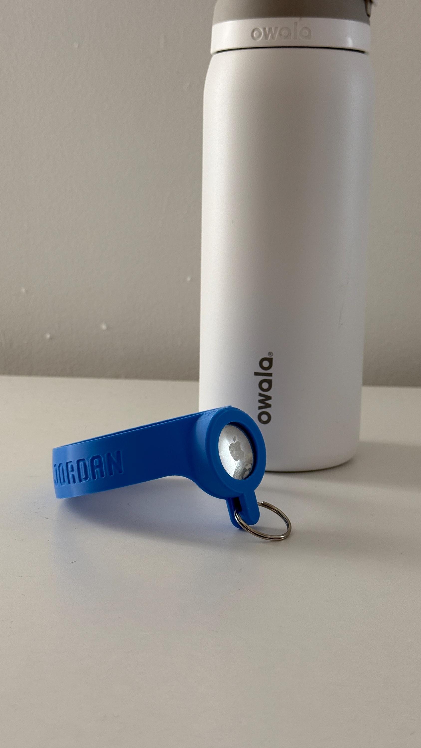 For the Owala FreeSip 32oz Water Bottle - Customizable Name Band with AirTag Holder and Keyring