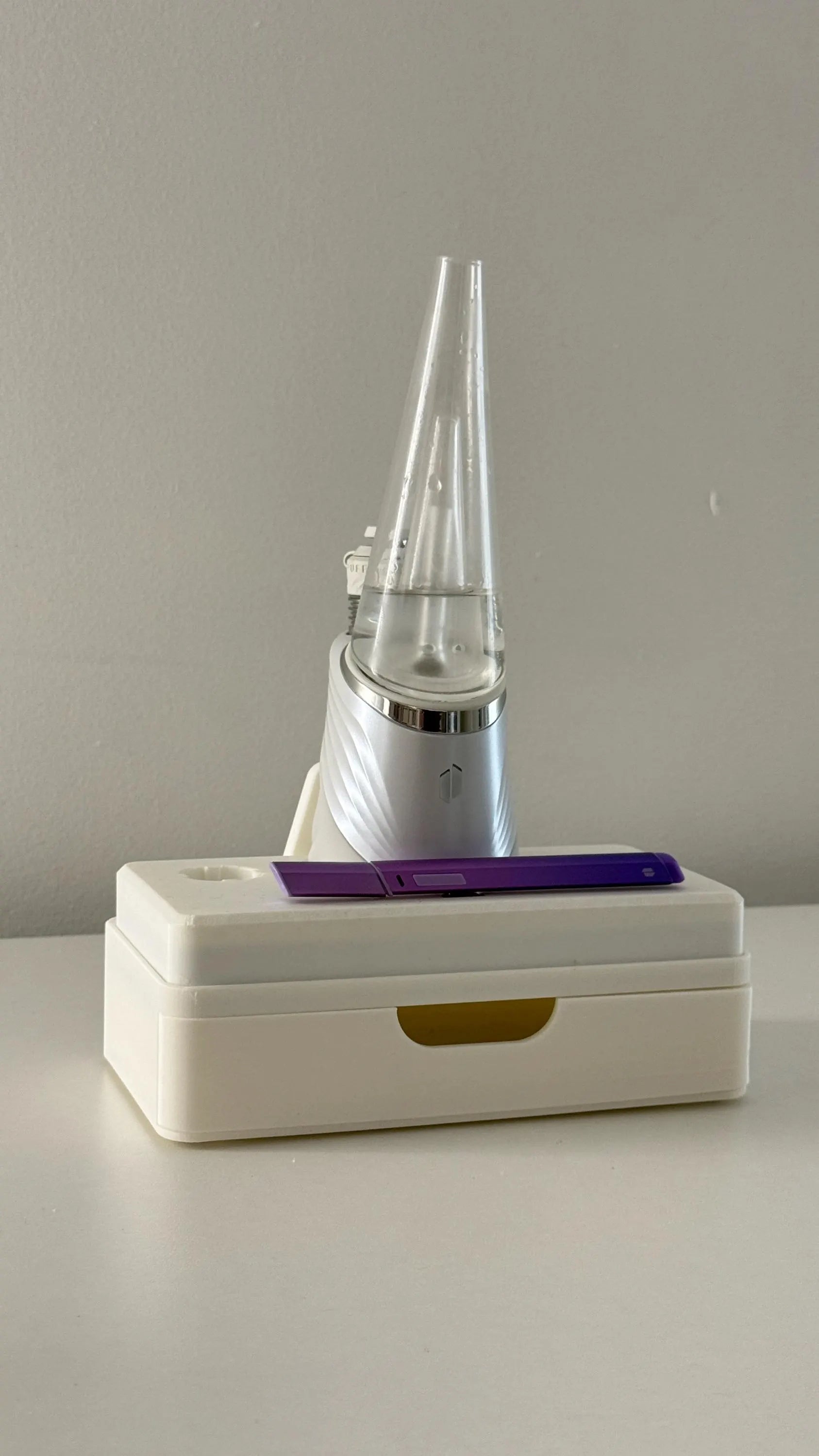 Dock Base with Drawer for Version 2 Puffco Peak Pro & Hot Knife Wireless Charging Dock – Modular Twist-Lock Compatible / Dab Station