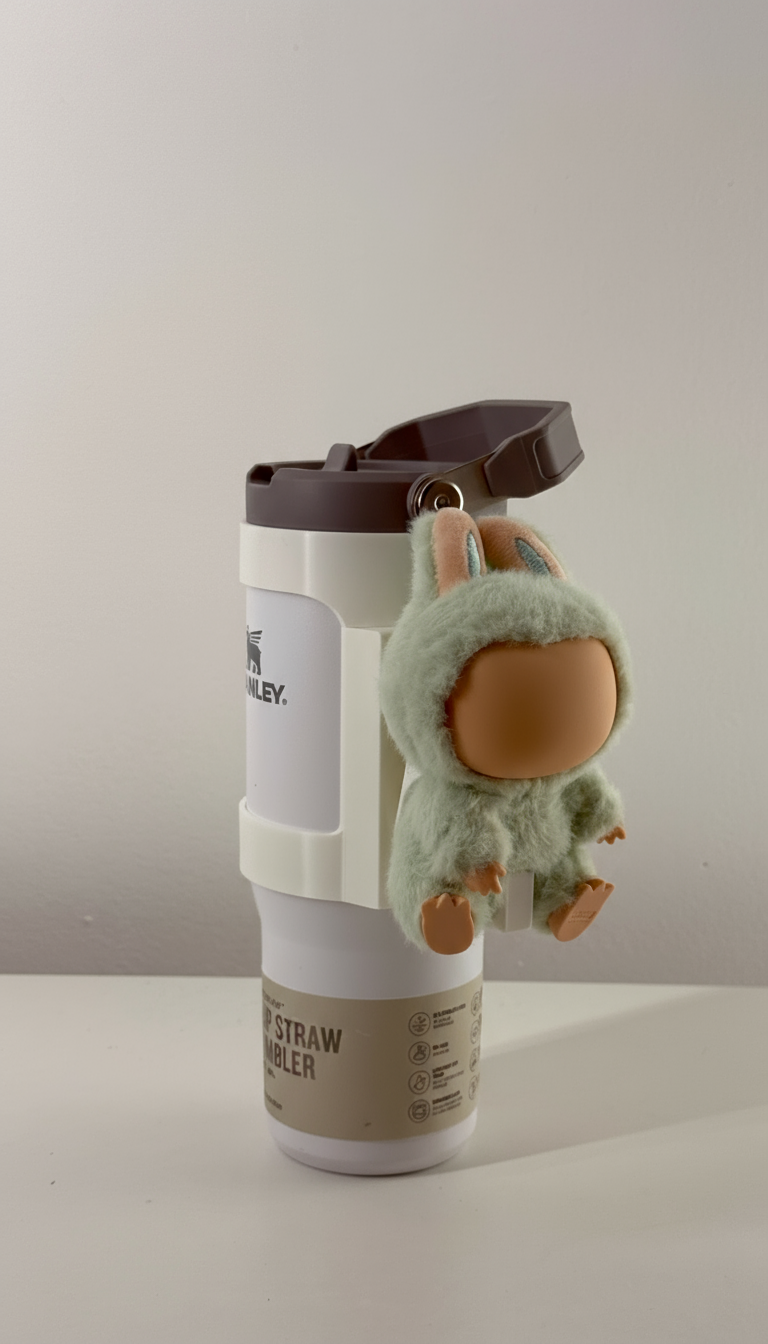 For the Stanley IceFlow 30oz: Sitting Figure Bottle Mount – Labobu Fun Display Attachment!