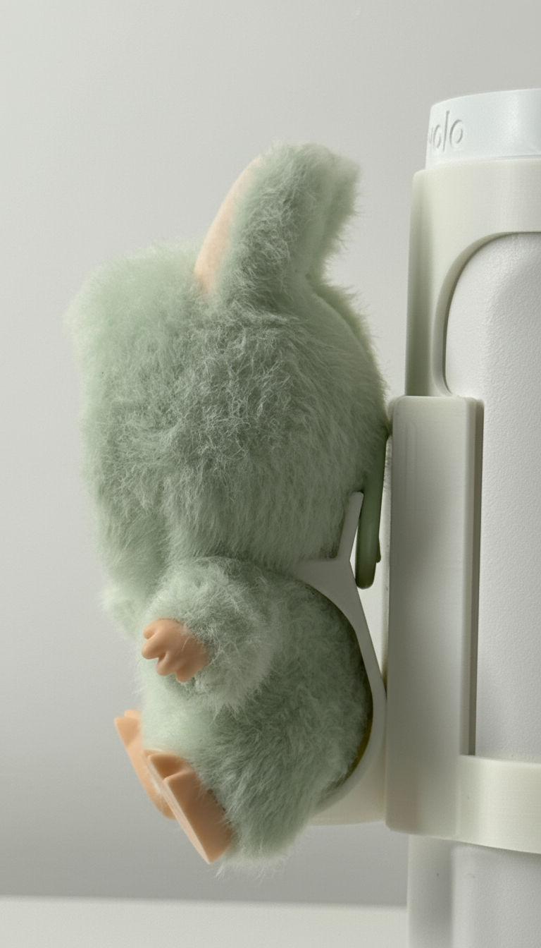 For the Stanley Quencher 30oz: Sitting Figure Bottle Mount – Labobu Fun Display Attachment!