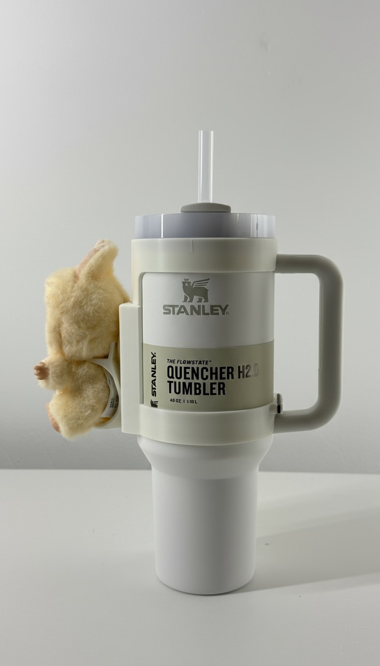 For the Stanley Quencher 40oz: Sitting Figure Bottle Mount – Fun Display Attachment!