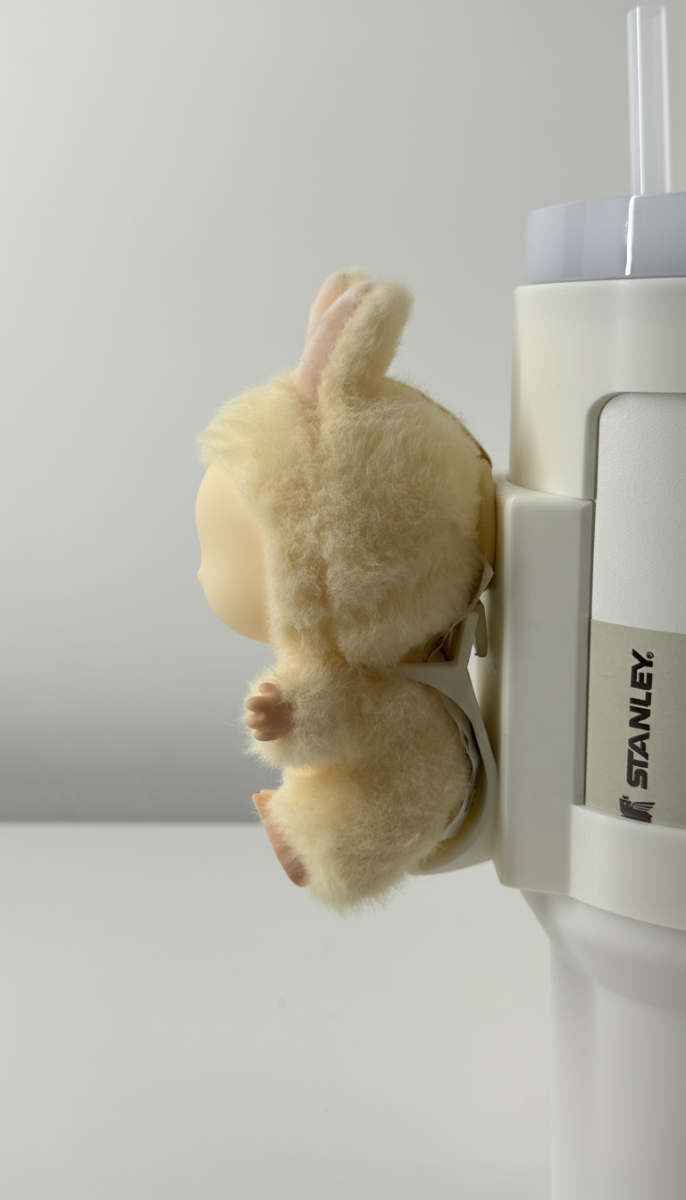 For the Stanley Quencher 40oz: Sitting Figure Bottle Mount – Fun Display Attachment!